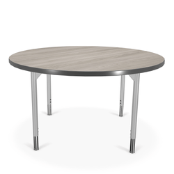 MooreCo Hierarchy Round Activity Table 48" Diameter, Adjustable Height - Platinum Legs