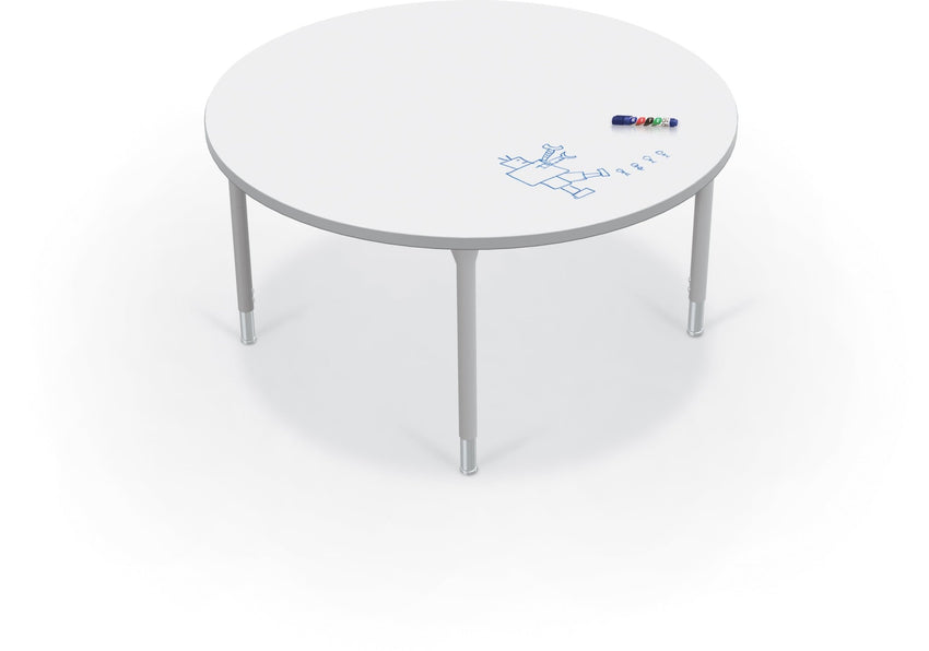 Hierarchy Round School Activity Table (48"Diameter) HPL Top - Height Adjustable Legs by MooreCo - SchoolOutlet