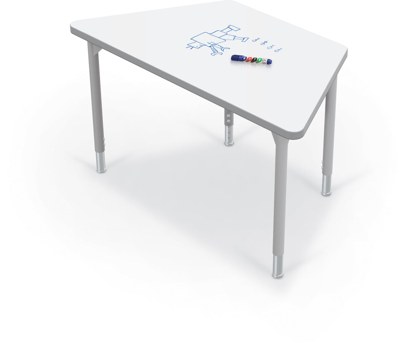 Hierarchy Trapezoid School Activity Table (48"W x 24"D) HPL Top - Height Adjustable Legs by MooreCo - SchoolOutlet