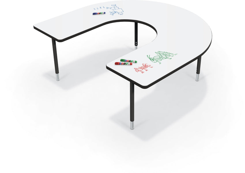 Hierarchy Horseshoe School Activity Table (66"W x 60"D) HPL Top - Height Adjustable Legs by MooreCo - SchoolOutlet