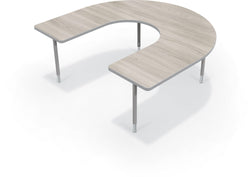 Hierarchy Horseshoe School Activity Table (66"W x 60"D) HPL Top - Height Adjustable Legs by MooreCo