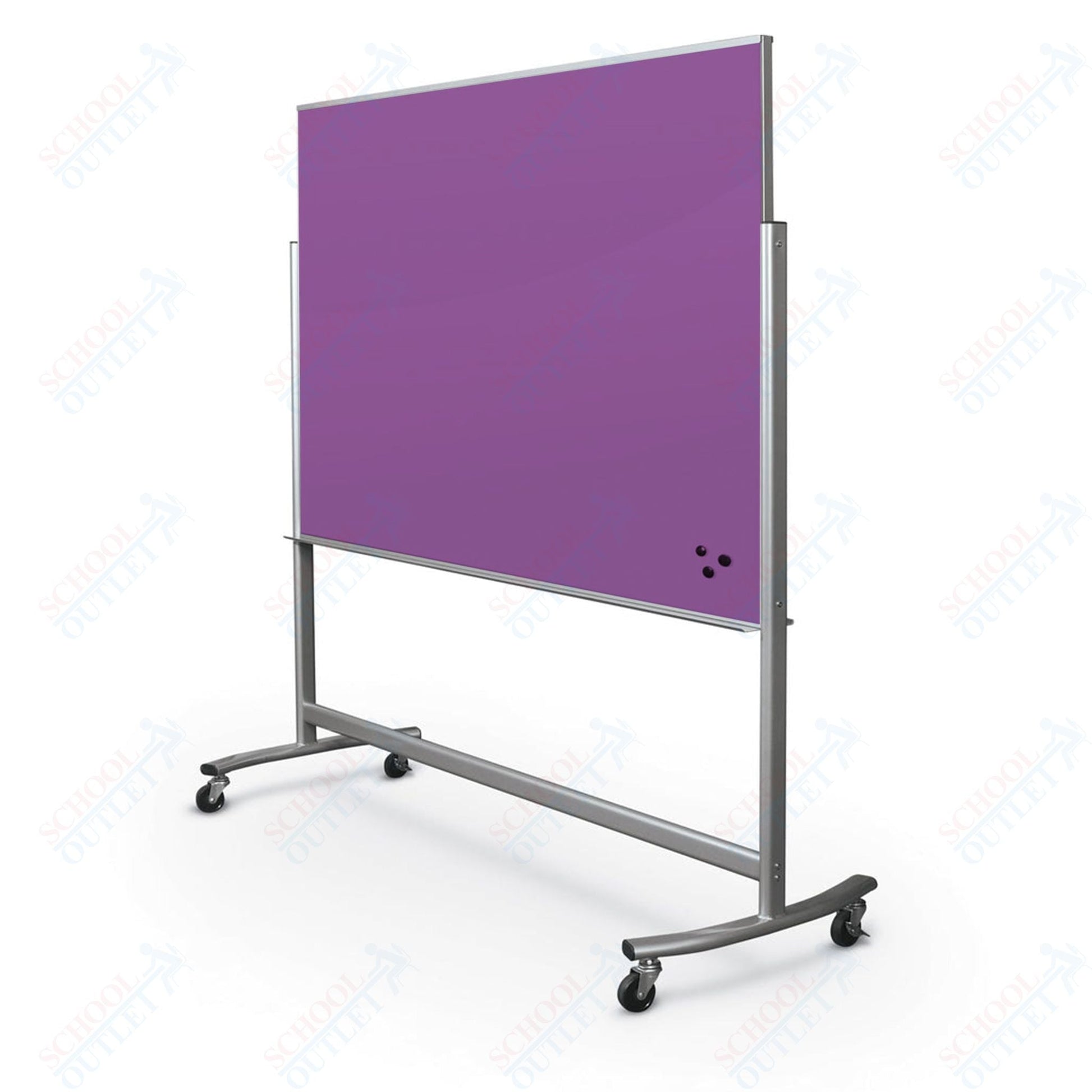 Mooreco Visionary Move Mobile Magnetic Glass board - 4'H x 6'W (Mooreco 74951) - SchoolOutlet