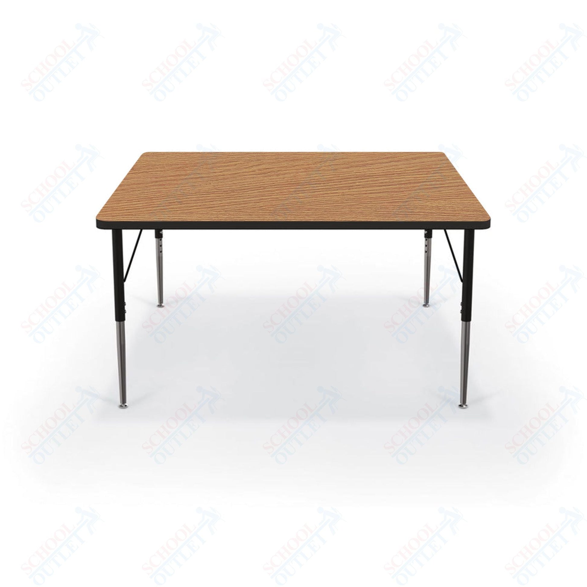 Mooreco Activity Table - 48"D x 48"W - Square - Black Edgeband (Mooreco 90527 - L) - SchoolOutlet