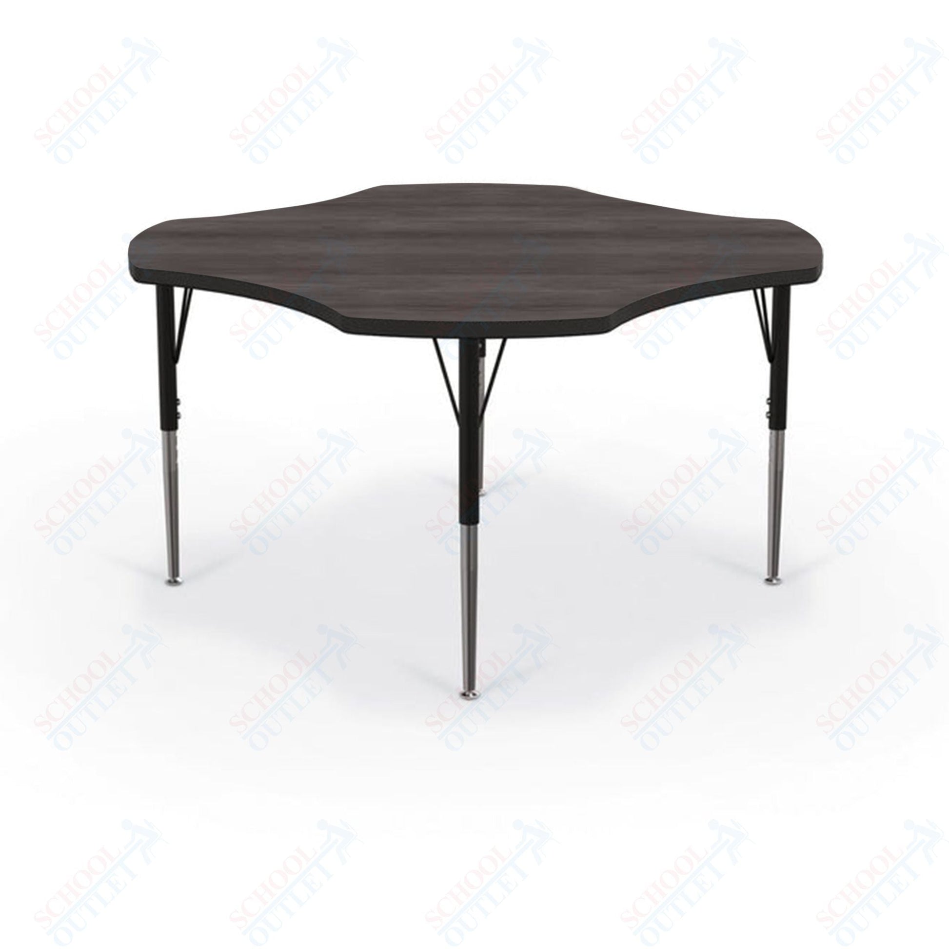 Mooreco Activity Table - 48" Clover - Black Edgeband (Mooreco 90527 - T) - SchoolOutlet