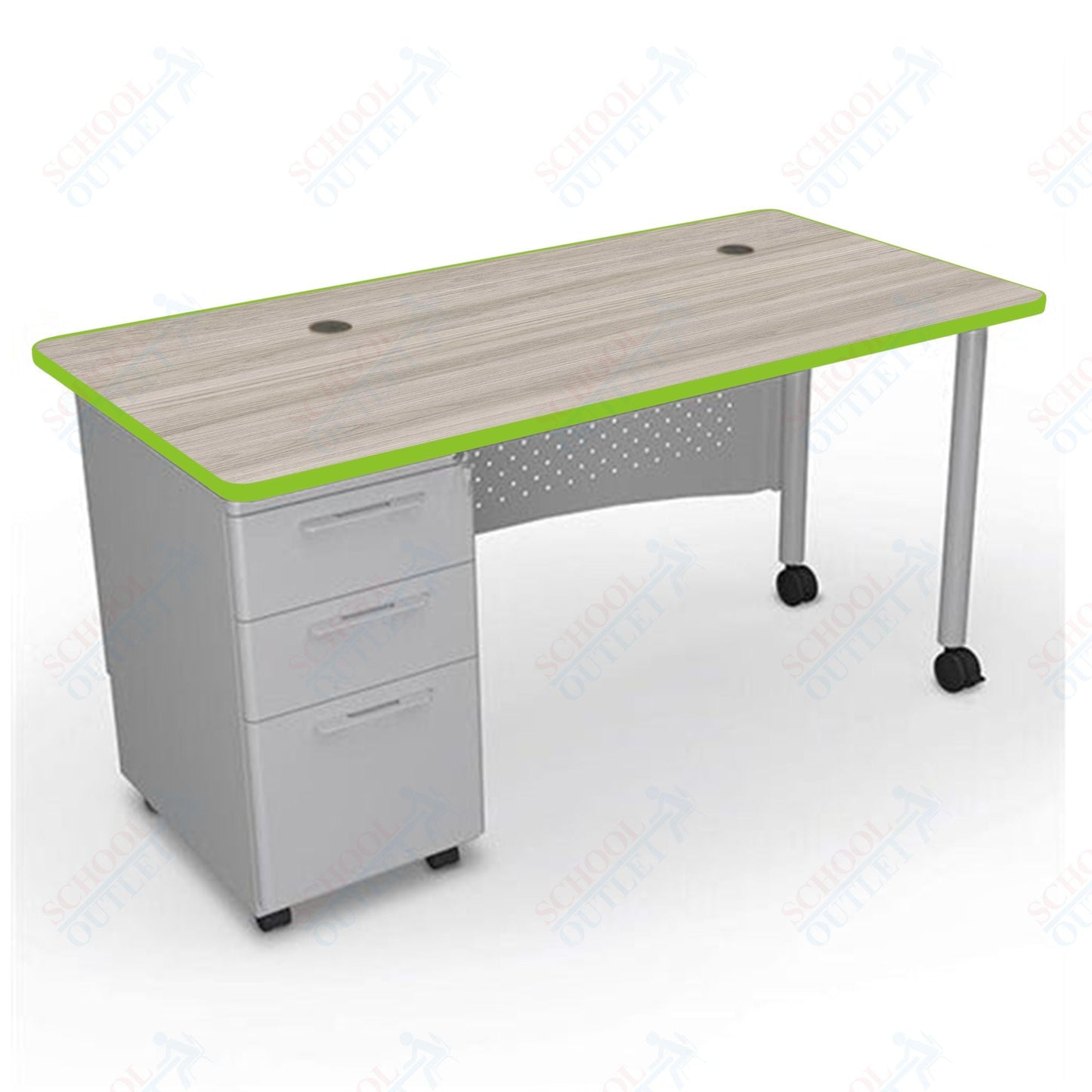 Mooreco 91775 Avid Modular Single Pedestal Desk 60"W x 24"D x 29.8"H (Mooreco 91775) - SchoolOutlet