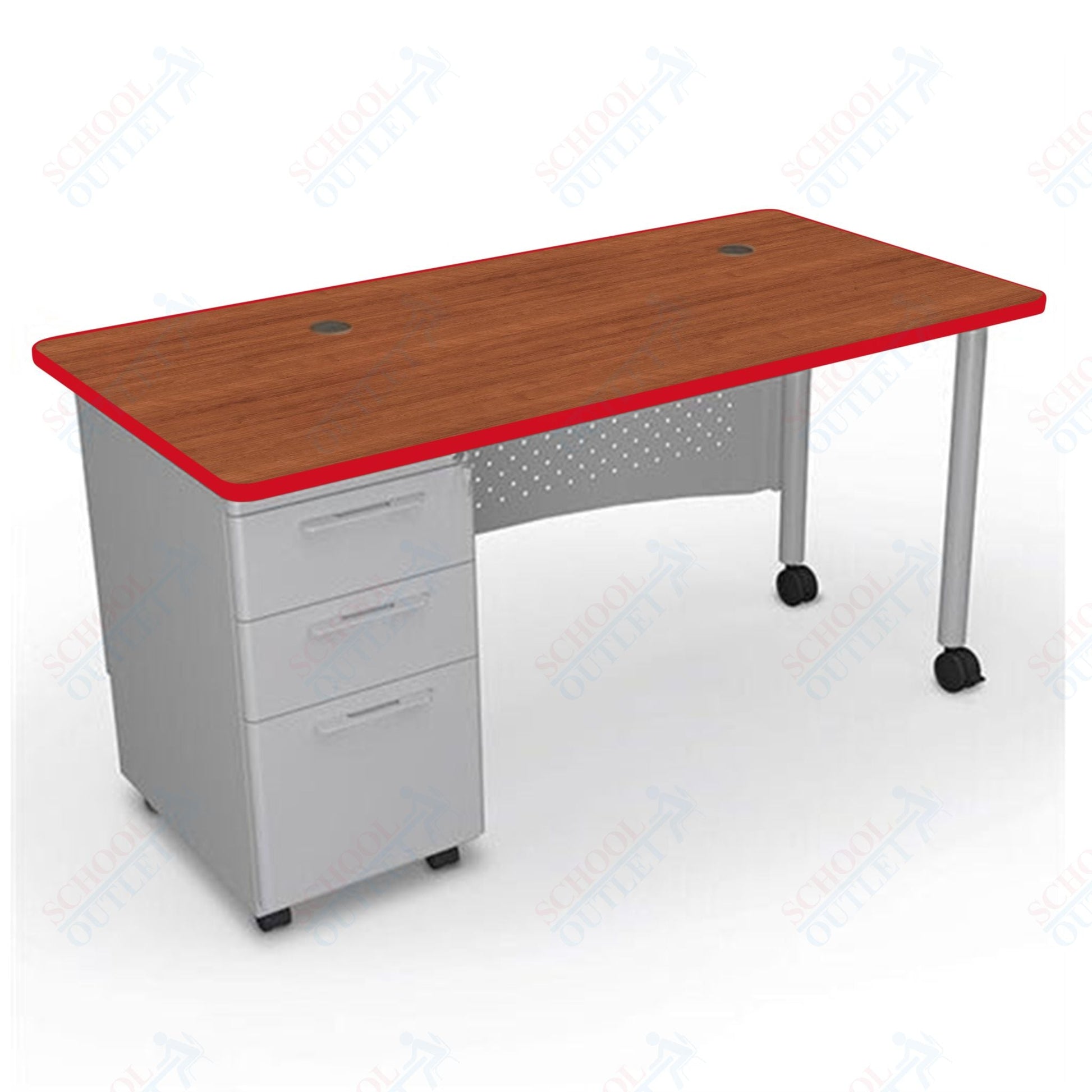 Mooreco 91775 Avid Modular Single Pedestal Desk 60"W x 24"D x 29.8"H (Mooreco 91775) - SchoolOutlet