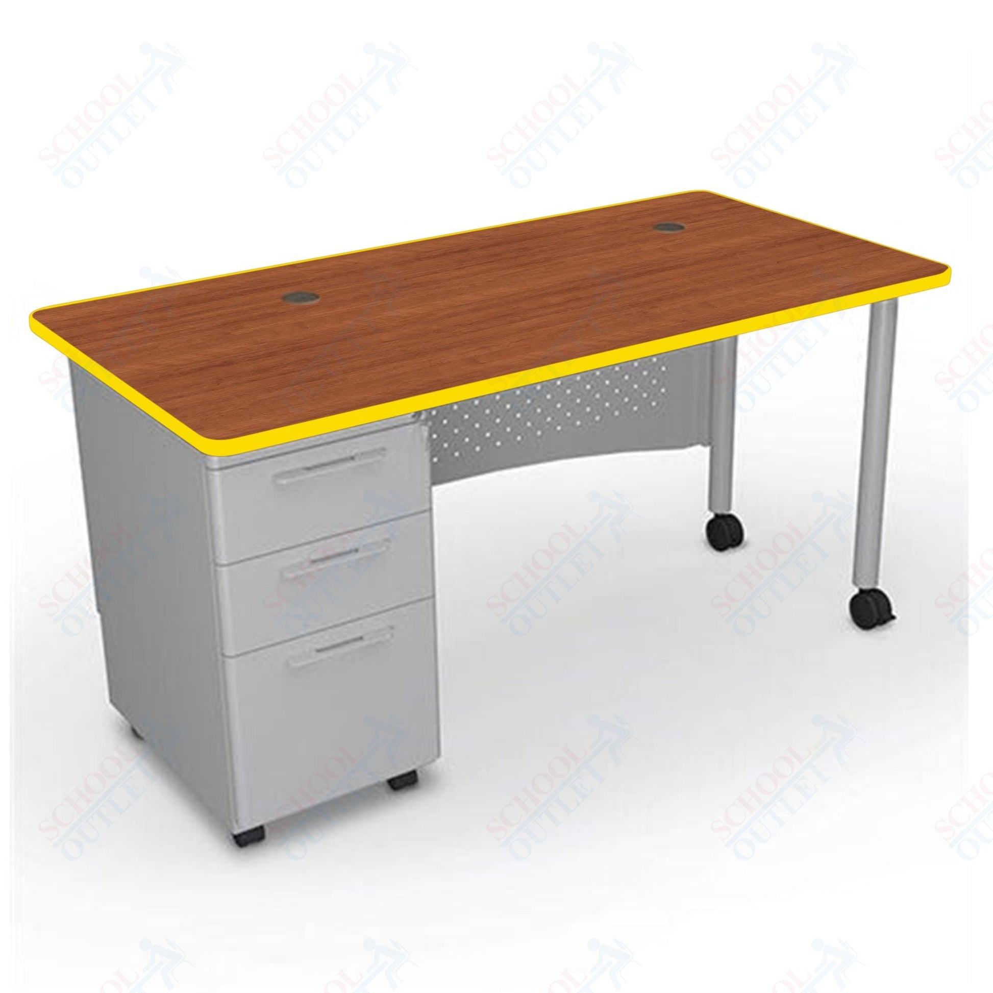 Mooreco 91775 Avid Modular Single Pedestal Desk 60"W x 24"D x 29.8"H (Mooreco 91775) - SchoolOutlet