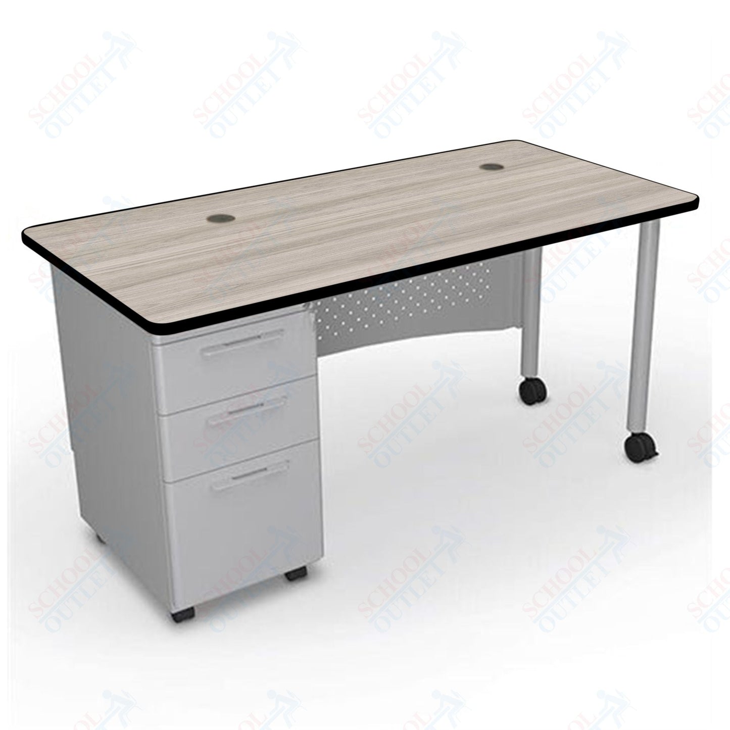 Mooreco 91776 Avid Modular Single Pedestal Desk 72"W x 30"D x 29.8"H (Mooreco 91776) - SchoolOutlet