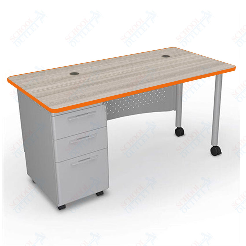 Mooreco 91776 Avid Modular Single Pedestal Desk 72"W x 30"D x 29.8"H (Mooreco 91776) - SchoolOutlet