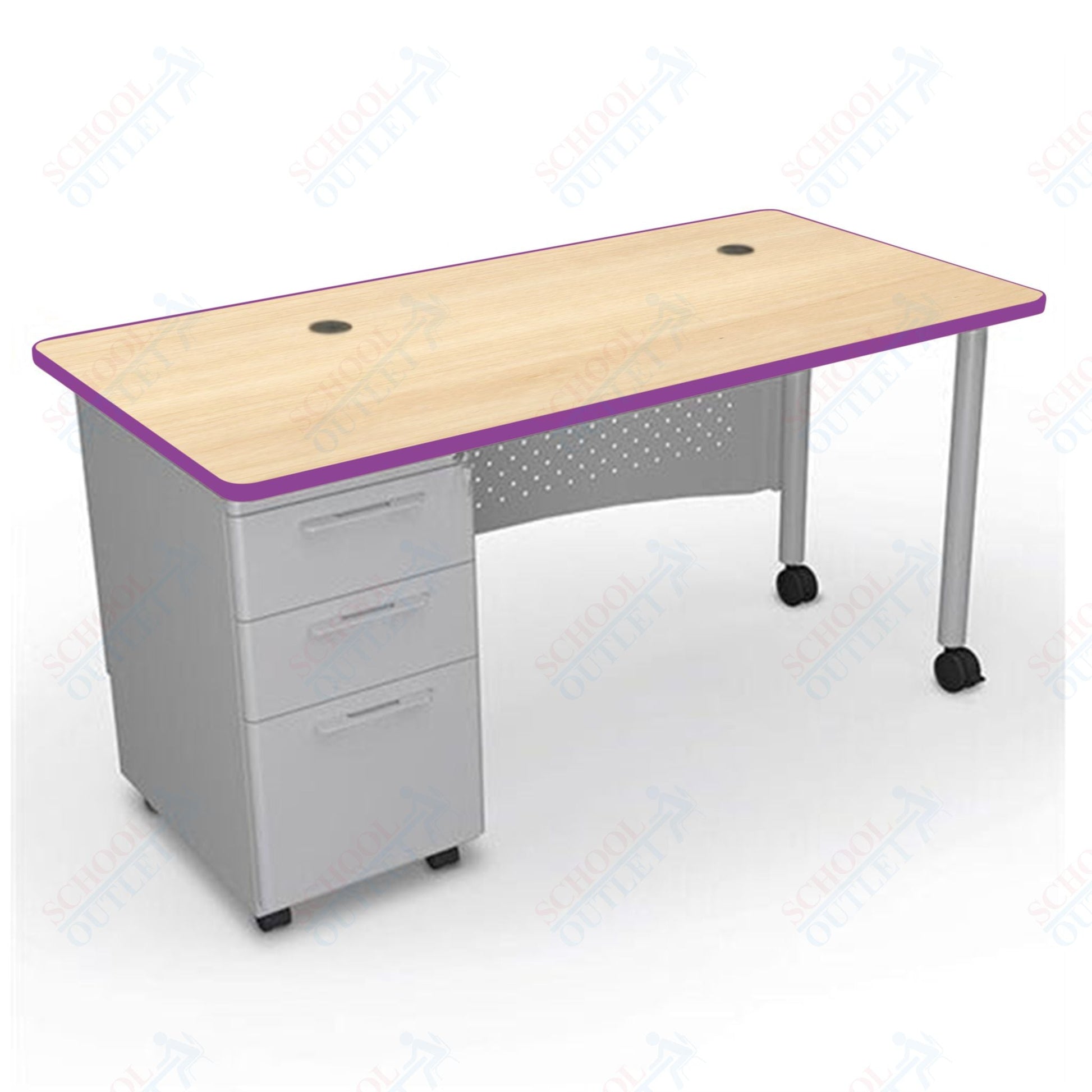 Mooreco 91776 Avid Modular Single Pedestal Desk 72"W x 30"D x 29.8"H (Mooreco 91776) - SchoolOutlet