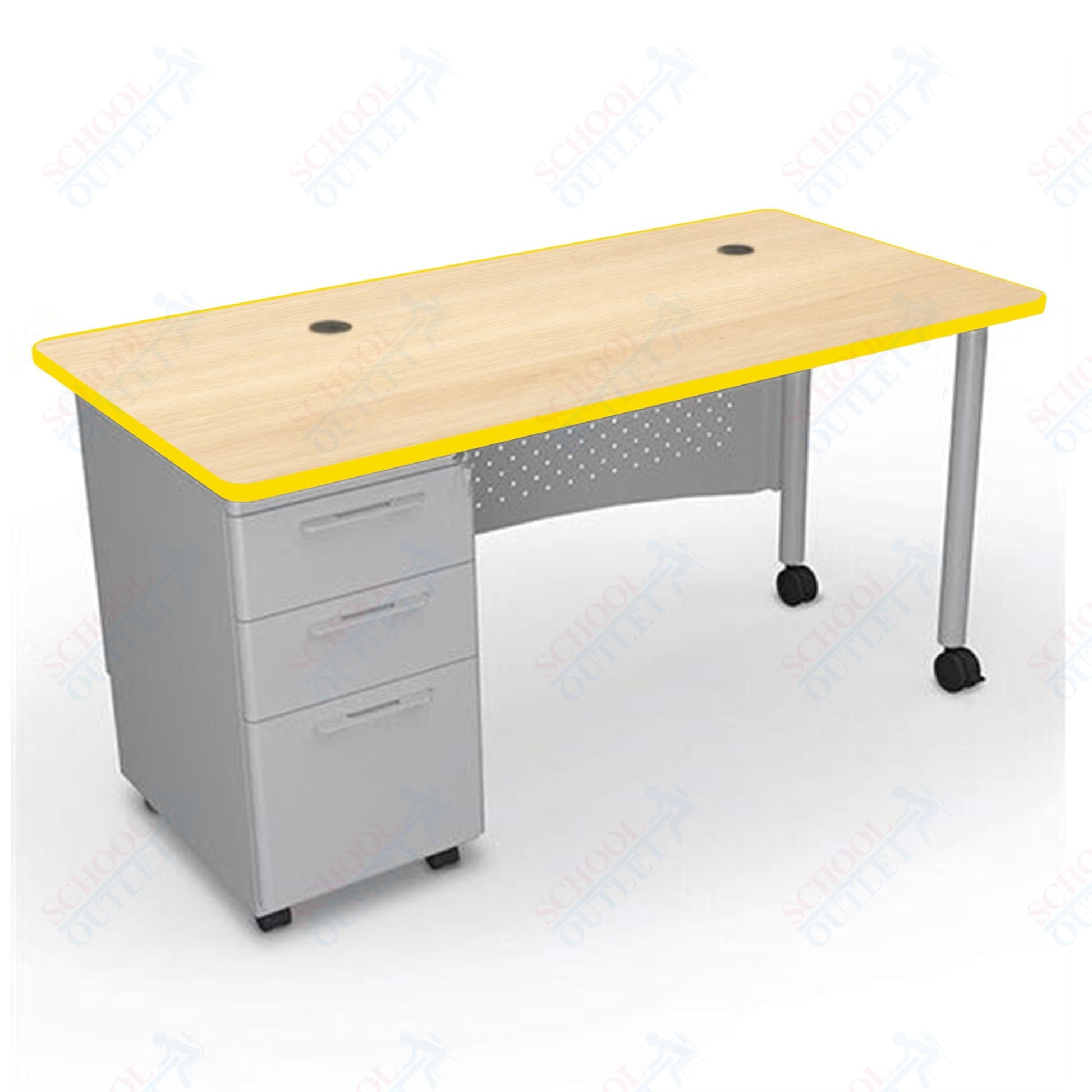 Mooreco 91776 Avid Modular Single Pedestal Desk 72"W x 30"D x 29.8"H (Mooreco 91776) - SchoolOutlet