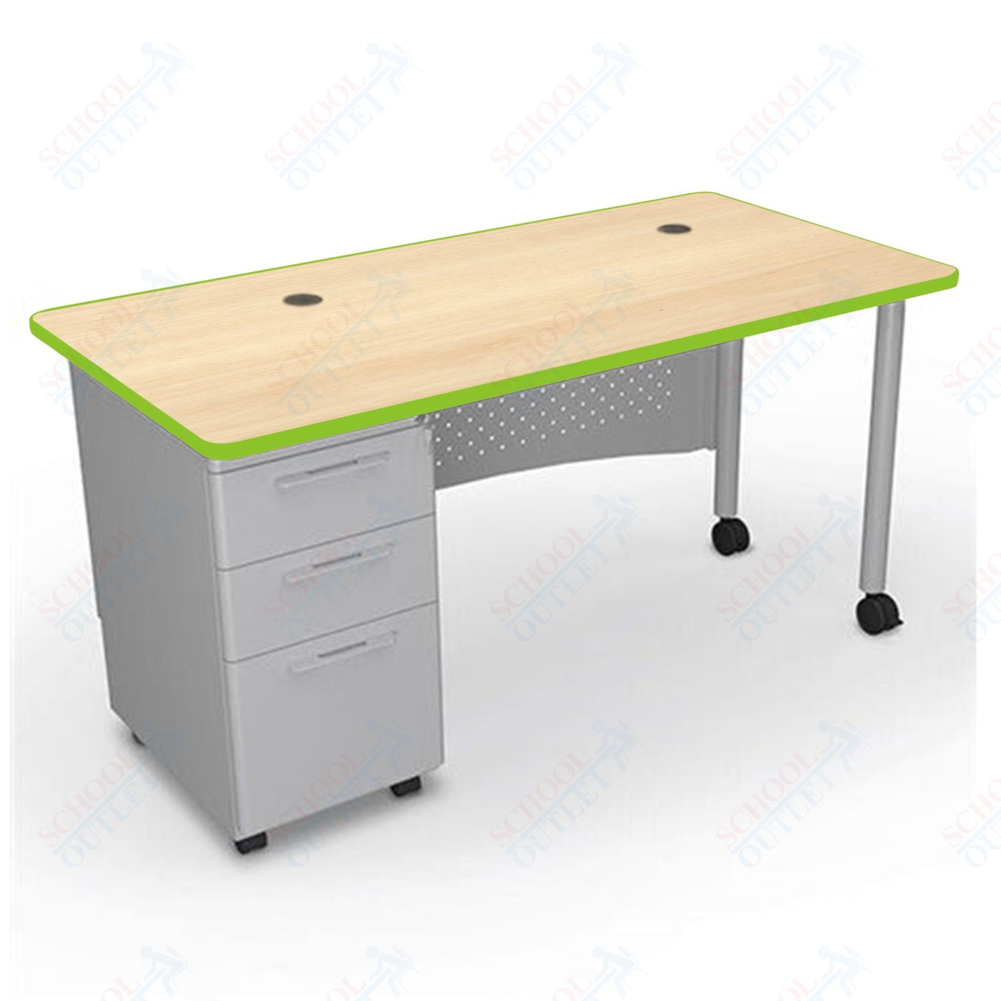 Mooreco 91777 Avid Modular Single Pedestal Desk 72"W x 24"D x 29.8"H (Mooreco 91777) - SchoolOutlet
