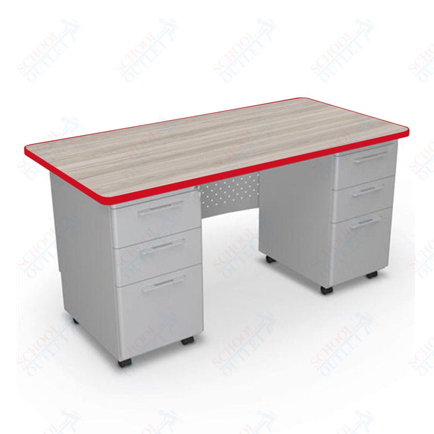 Mooreco 91778 Avid Modular Double Pedestal Desk 60"W x 30"D x 29.8"H (Mooreco 91778) - SchoolOutlet