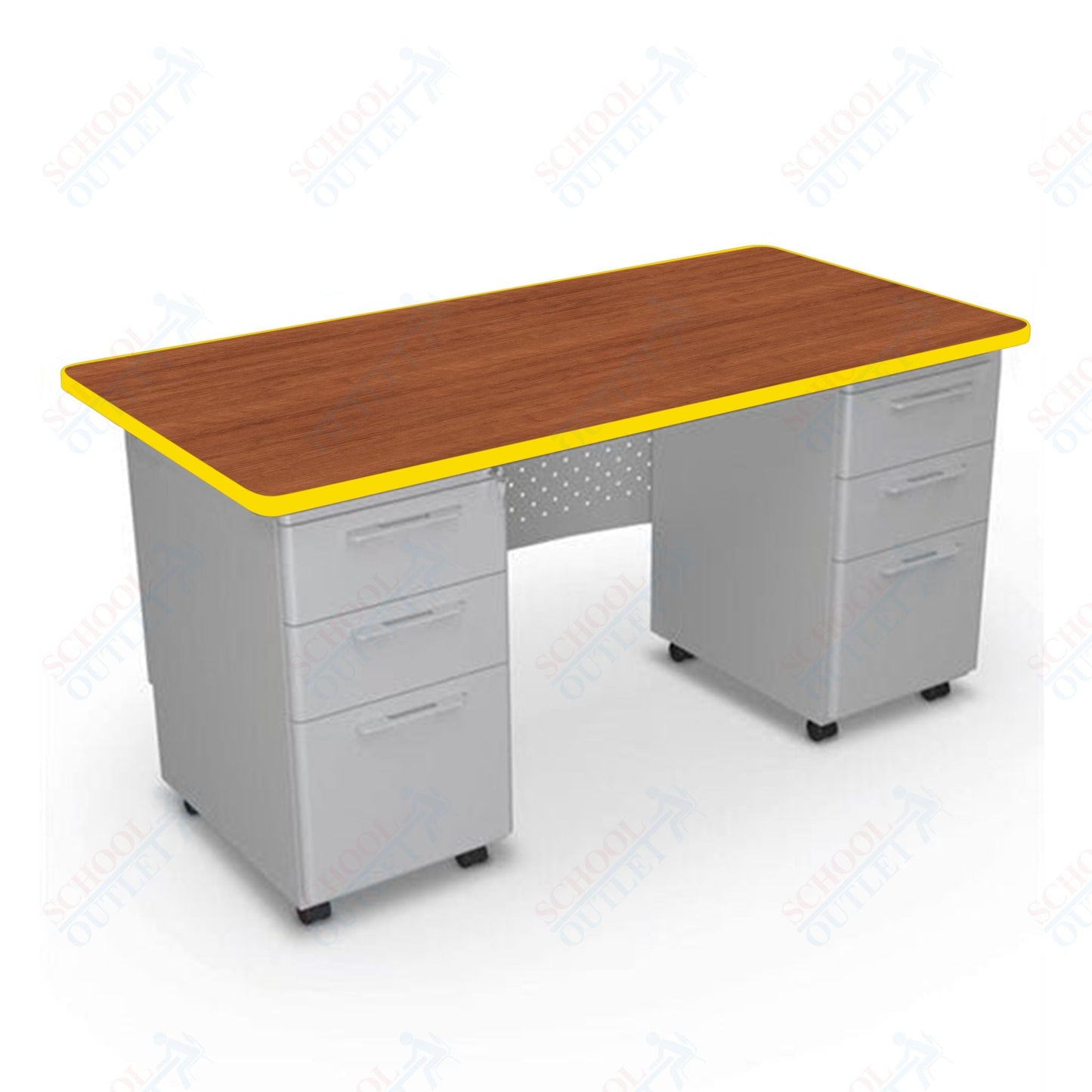 Mooreco 91781 Avid Modular Double Pedestal Desk 72"W x 24"D x 29.8"H (Mooreco 91781) - SchoolOutlet