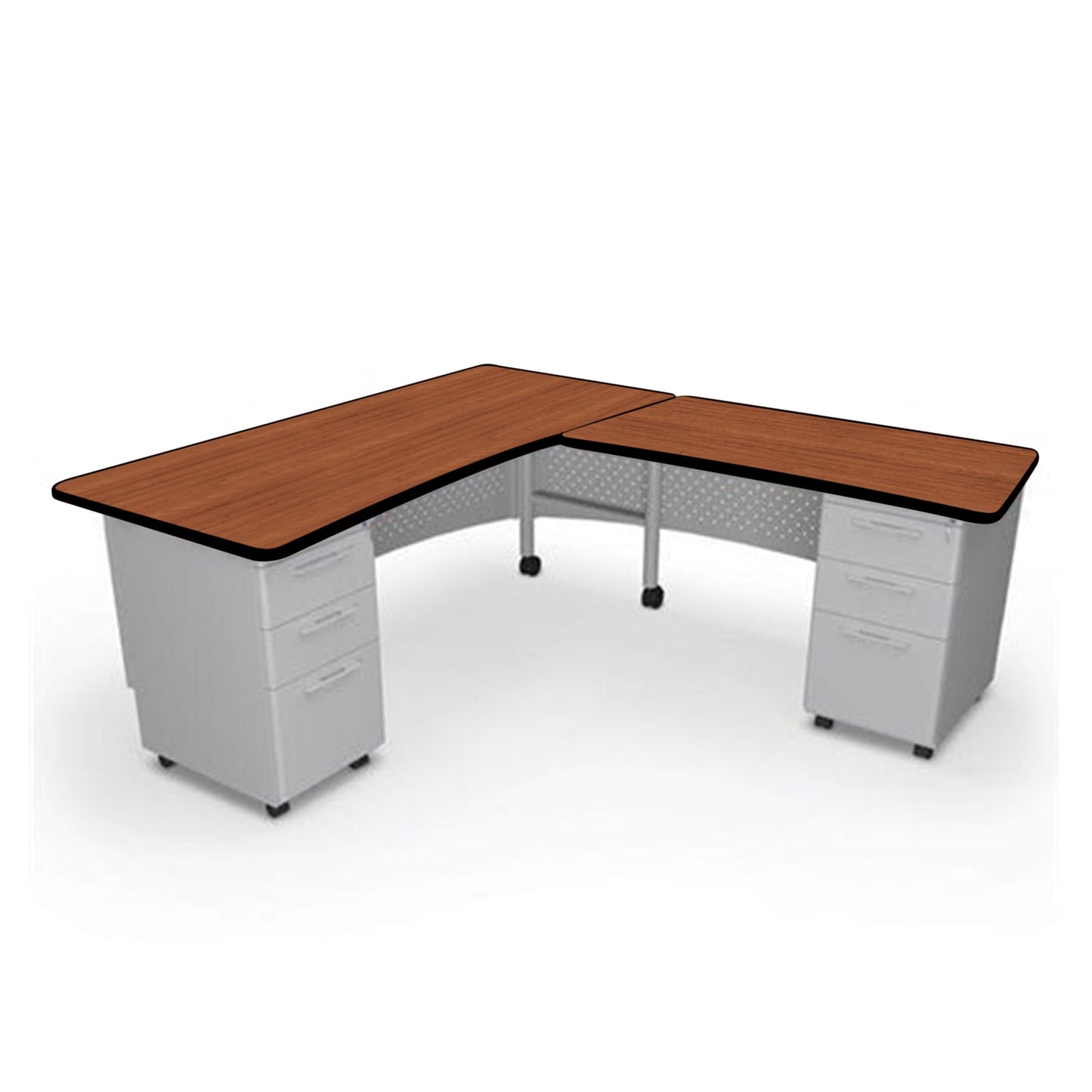 Mooreco 91782 Avid Modular L - Shaped Desk System - Return Desk 29.8"H x 60"W x 36.3"D - Left (Mooreco 91782) - SchoolOutlet