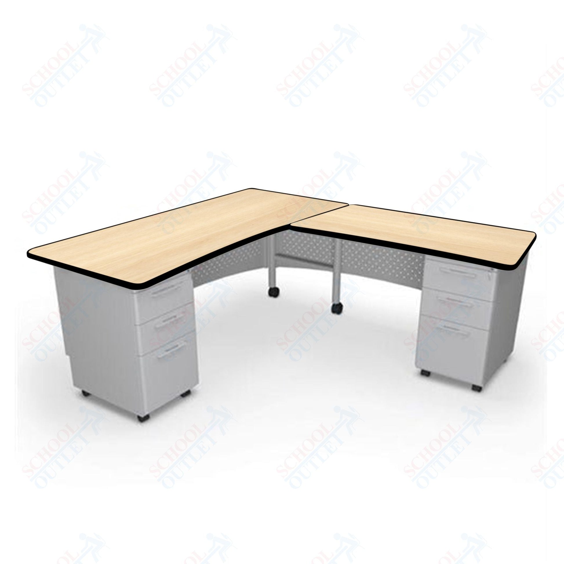 Mooreco 91782 Avid Modular L - Shaped Desk System - Return Desk 29.8"H x 60"W x 36.3"D - Left (Mooreco 91782) - SchoolOutlet