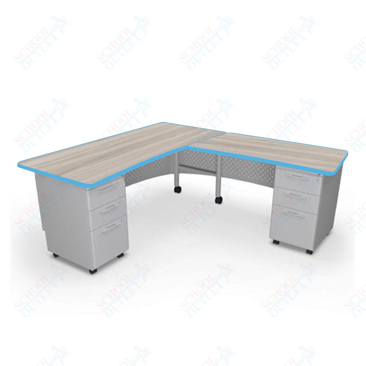 Mooreco 91782 Avid Modular L - Shaped Desk System - Return Desk 29.8"H x 60"W x 36.3"D - Left (Mooreco 91782) - SchoolOutlet