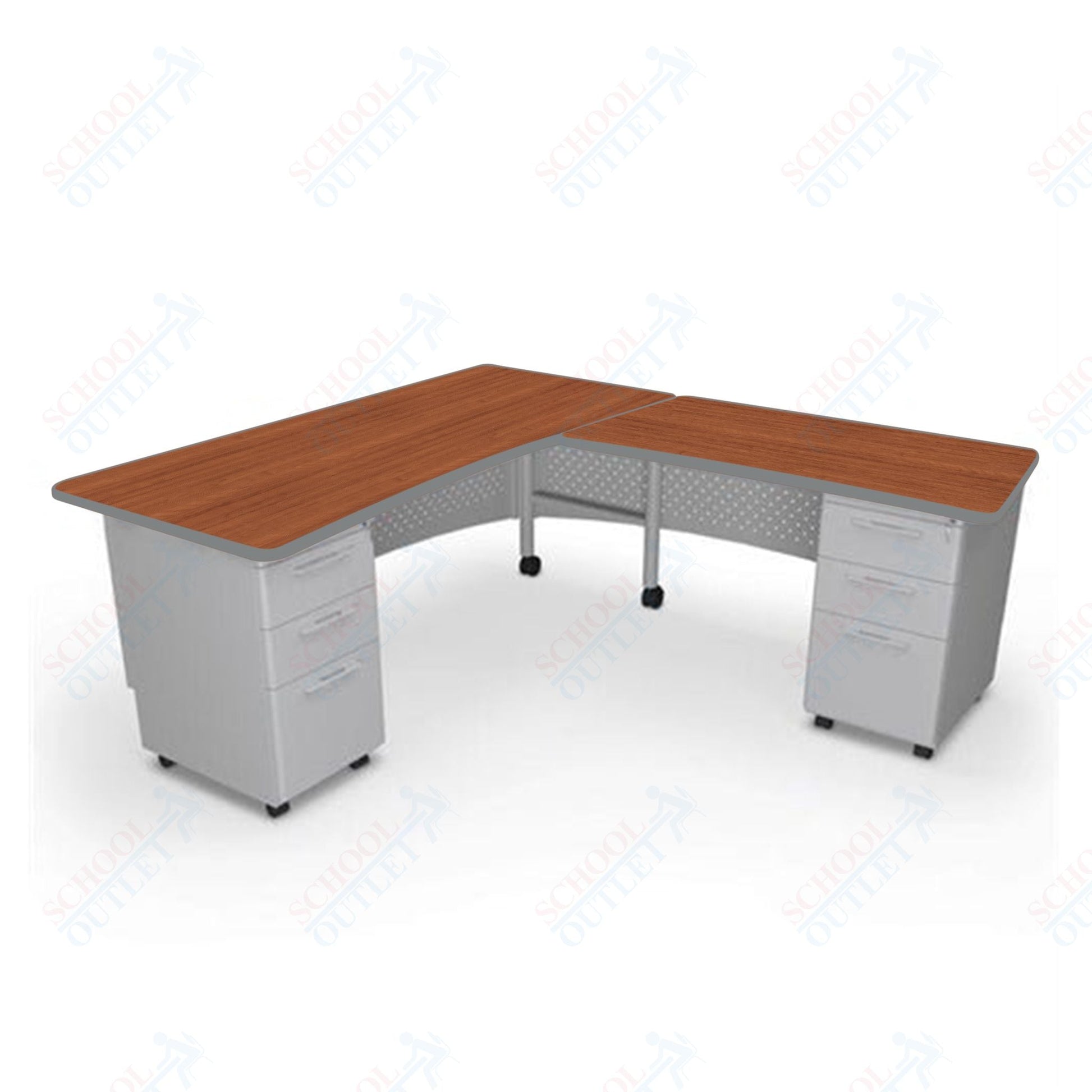 Mooreco 91782 Avid Modular L - Shaped Desk System - Return Desk 29.8"H x 60"W x 36.3"D - Left (Mooreco 91782) - SchoolOutlet