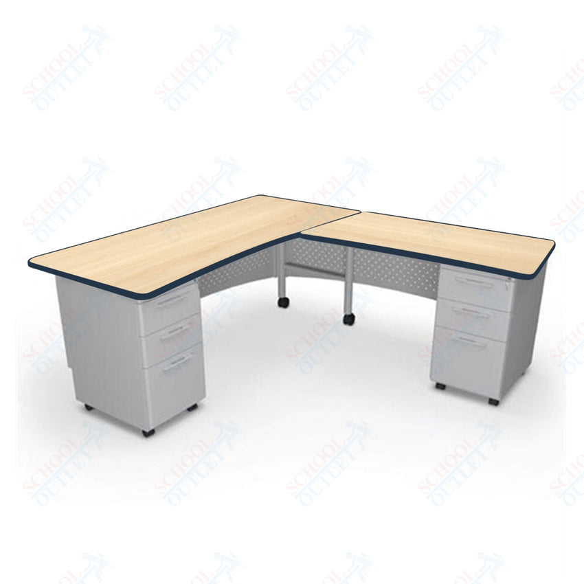 Mooreco 91782 Avid Modular L - Shaped Desk System - Return Desk 29.8"H x 60"W x 36.3"D - Left (Mooreco 91782) - SchoolOutlet