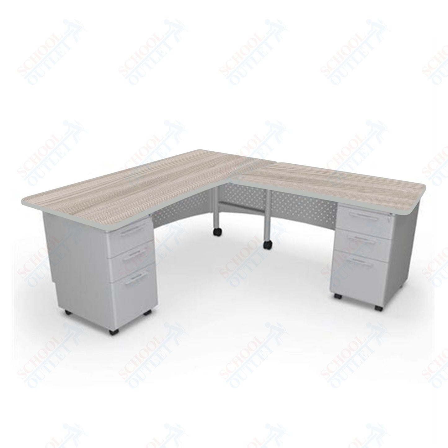 Mooreco 91782 Avid Modular L - Shaped Desk System - Return Desk 29.8"H x 60"W x 36.3"D - Left (Mooreco 91782) - SchoolOutlet