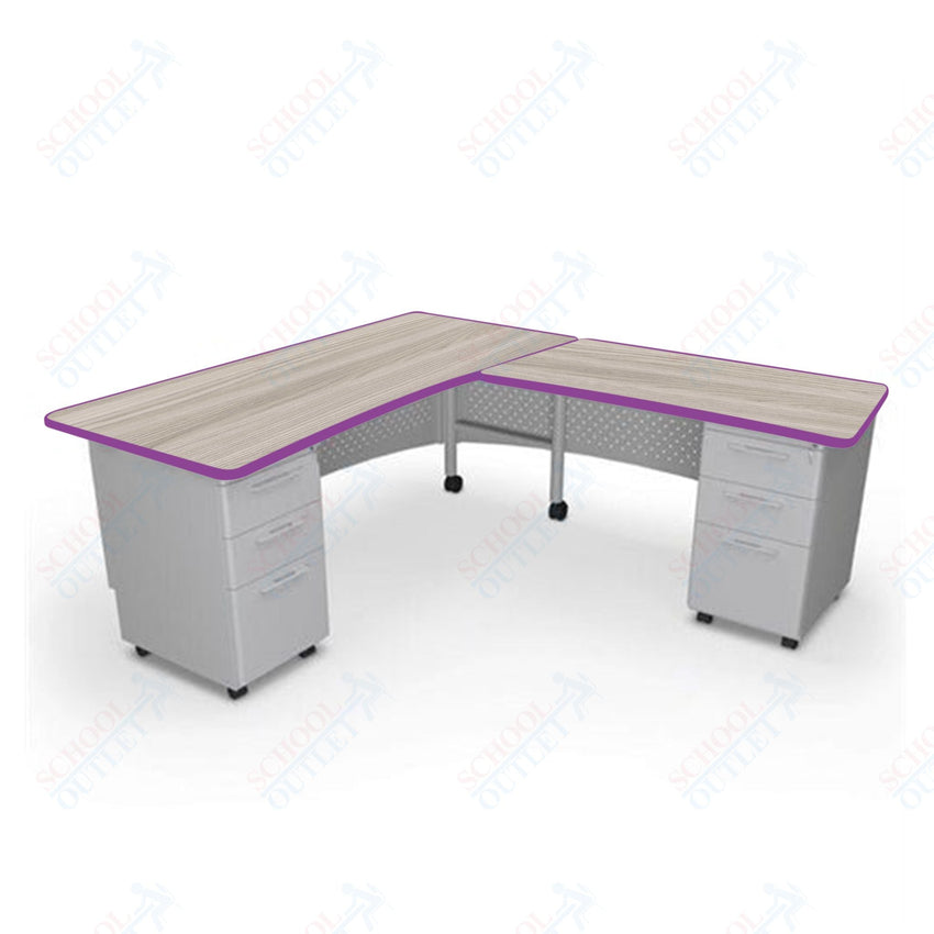 Mooreco 91782 Avid Modular L - Shaped Desk System - Return Desk 29.8"H x 60"W x 36.3"D - Left (Mooreco 91782) - SchoolOutlet