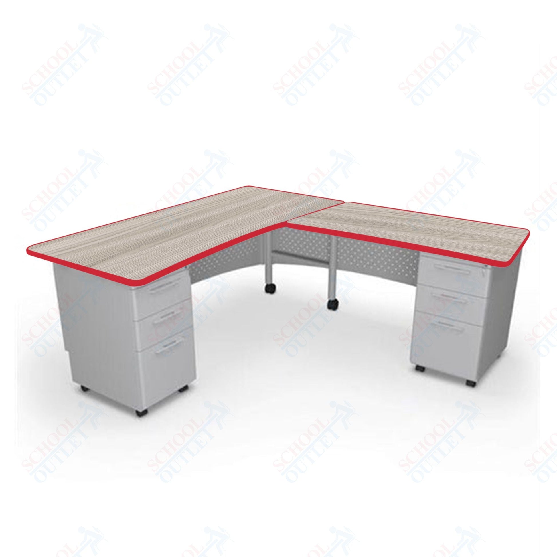 Mooreco 91782 Avid Modular L - Shaped Desk System - Return Desk 29.8"H x 60"W x 36.3"D - Left (Mooreco 91782) - SchoolOutlet