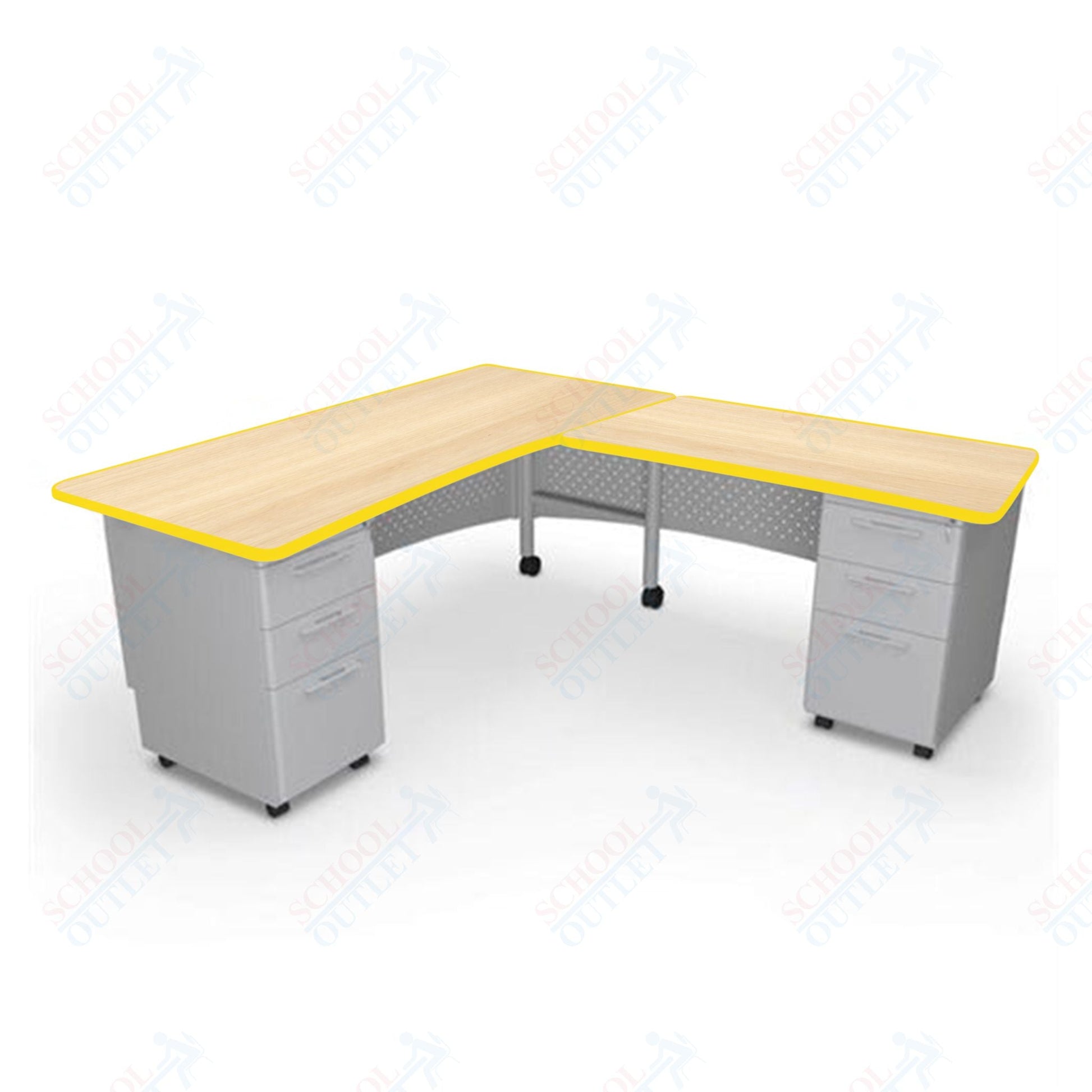 Mooreco 91782 Avid Modular L - Shaped Desk System - Return Desk 29.8"H x 60"W x 36.3"D - Left (Mooreco 91782) - SchoolOutlet