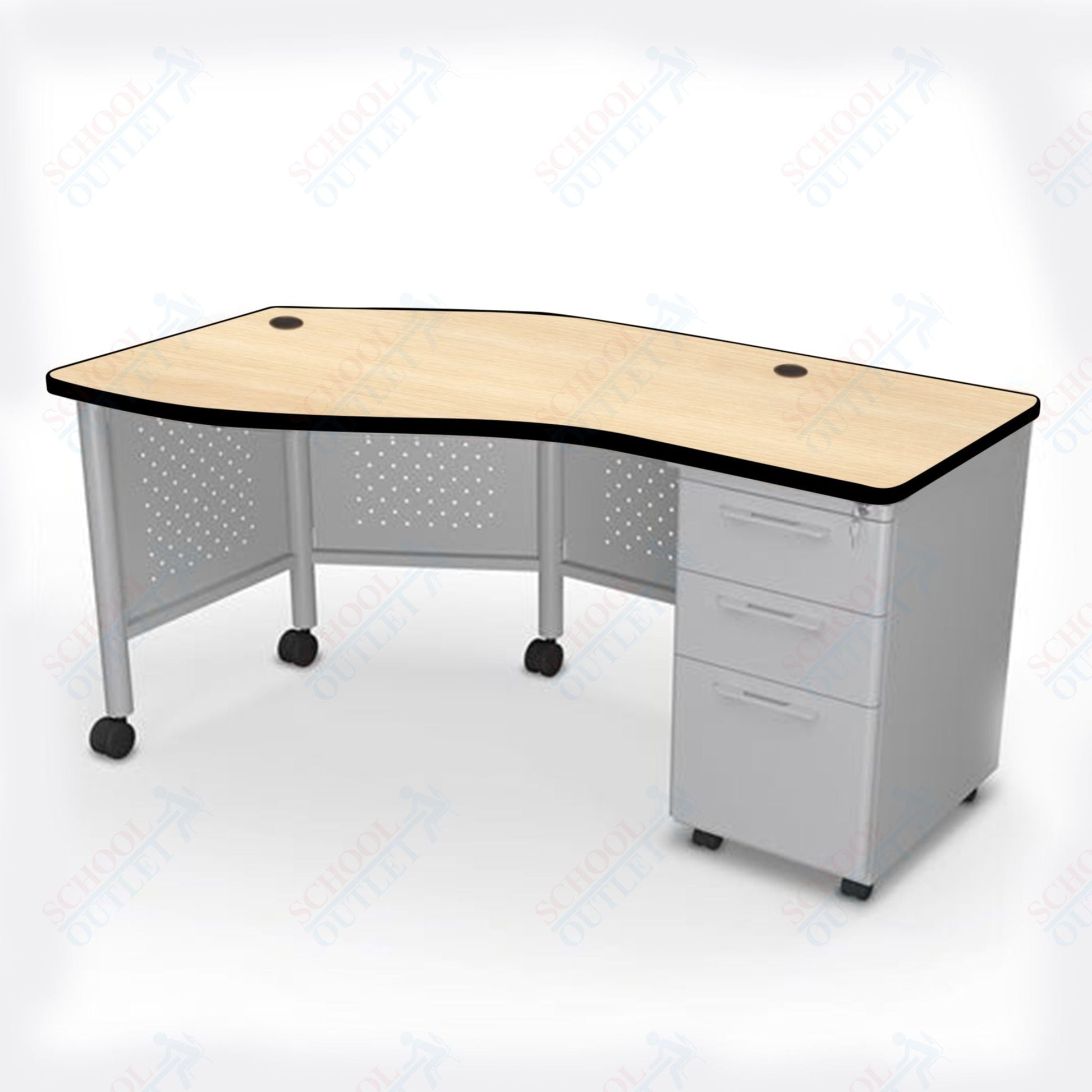 Mooreco 91785 Avid Modular Instructor Teacher's Desk 29.8"H x 60"W x 36.3"D - Right (Mooreco 91785) - SchoolOutlet