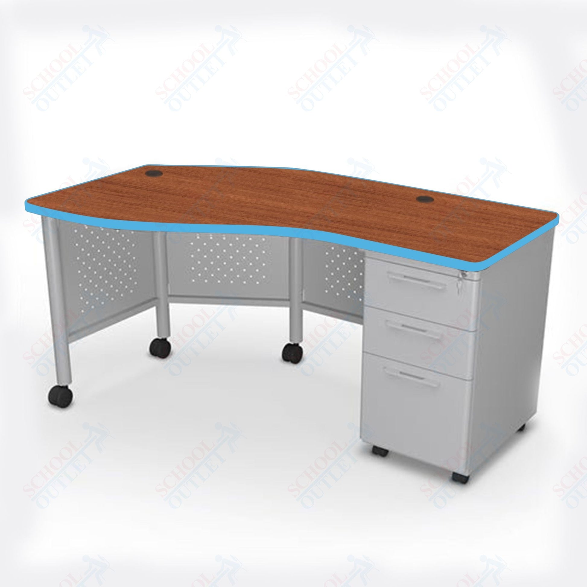 Mooreco 91785 Avid Modular Instructor Teacher's Desk 29.8"H x 60"W x 36.3"D - Right (Mooreco 91785) - SchoolOutlet