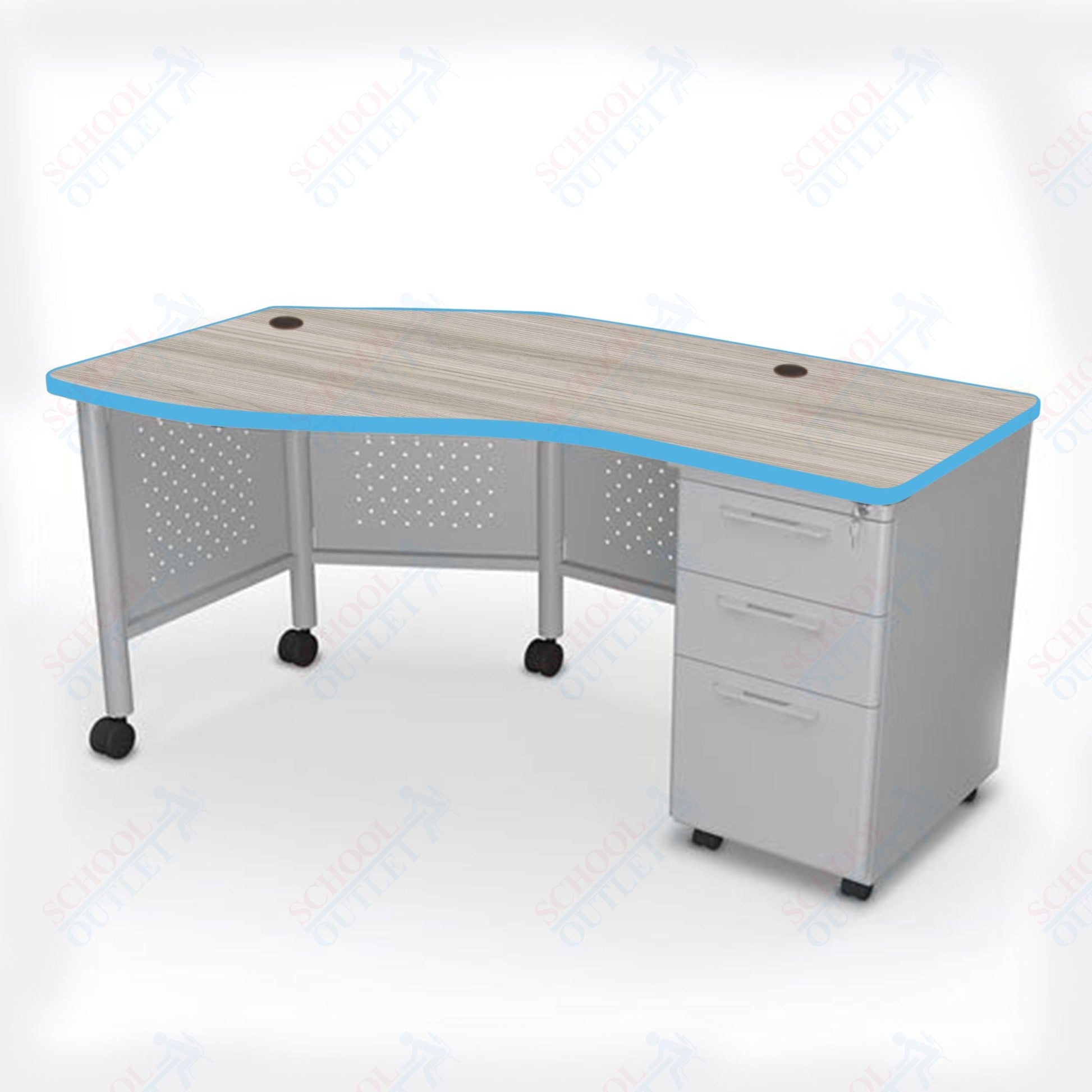 Mooreco 91785 Avid Modular Instructor Teacher's Desk 29.8"H x 60"W x 36.3"D - Right (Mooreco 91785) - SchoolOutlet