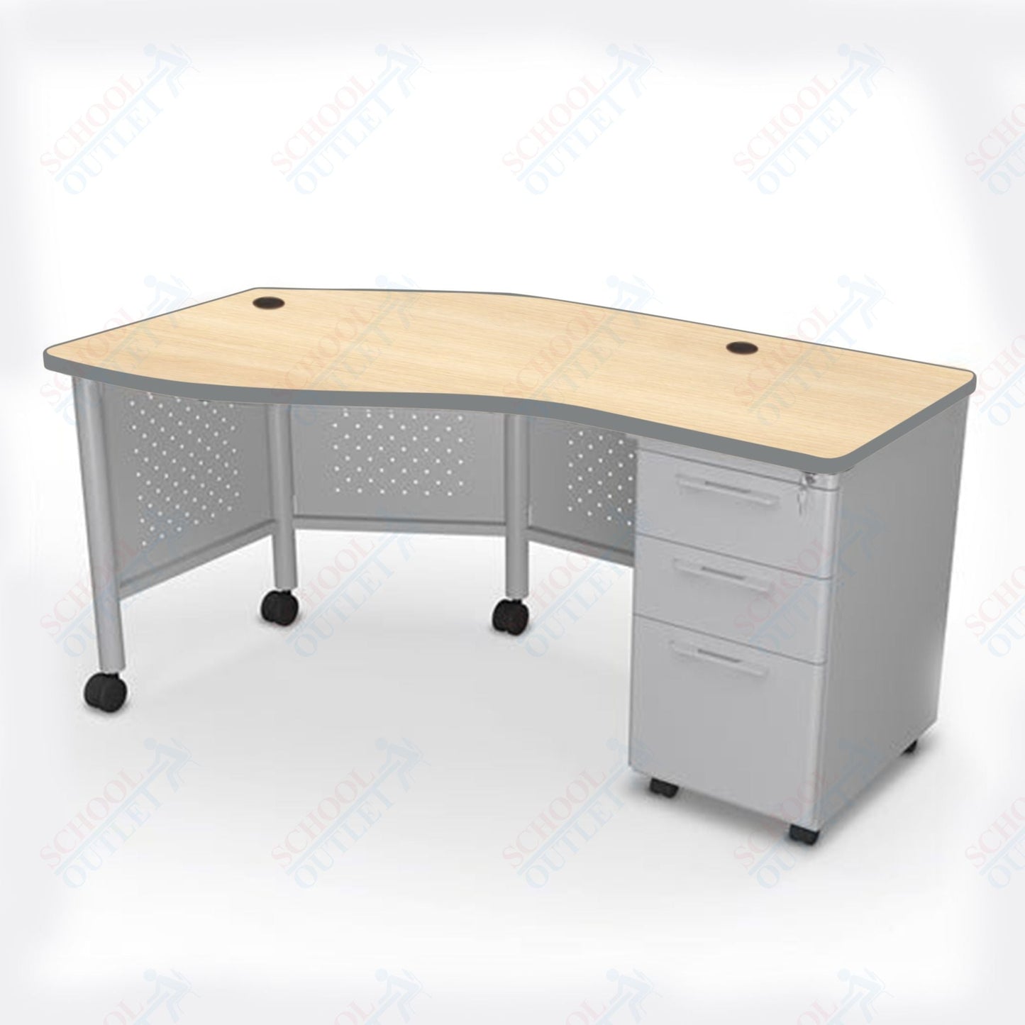 Mooreco 91785 Avid Modular Instructor Teacher's Desk 29.8"H x 60"W x 36.3"D - Right (Mooreco 91785) - SchoolOutlet