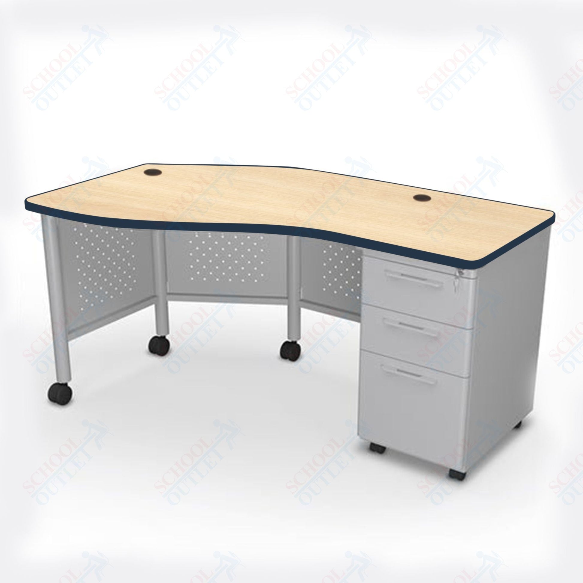 Mooreco 91785 Avid Modular Instructor Teacher's Desk 29.8"H x 60"W x 36.3"D - Right (Mooreco 91785) - SchoolOutlet