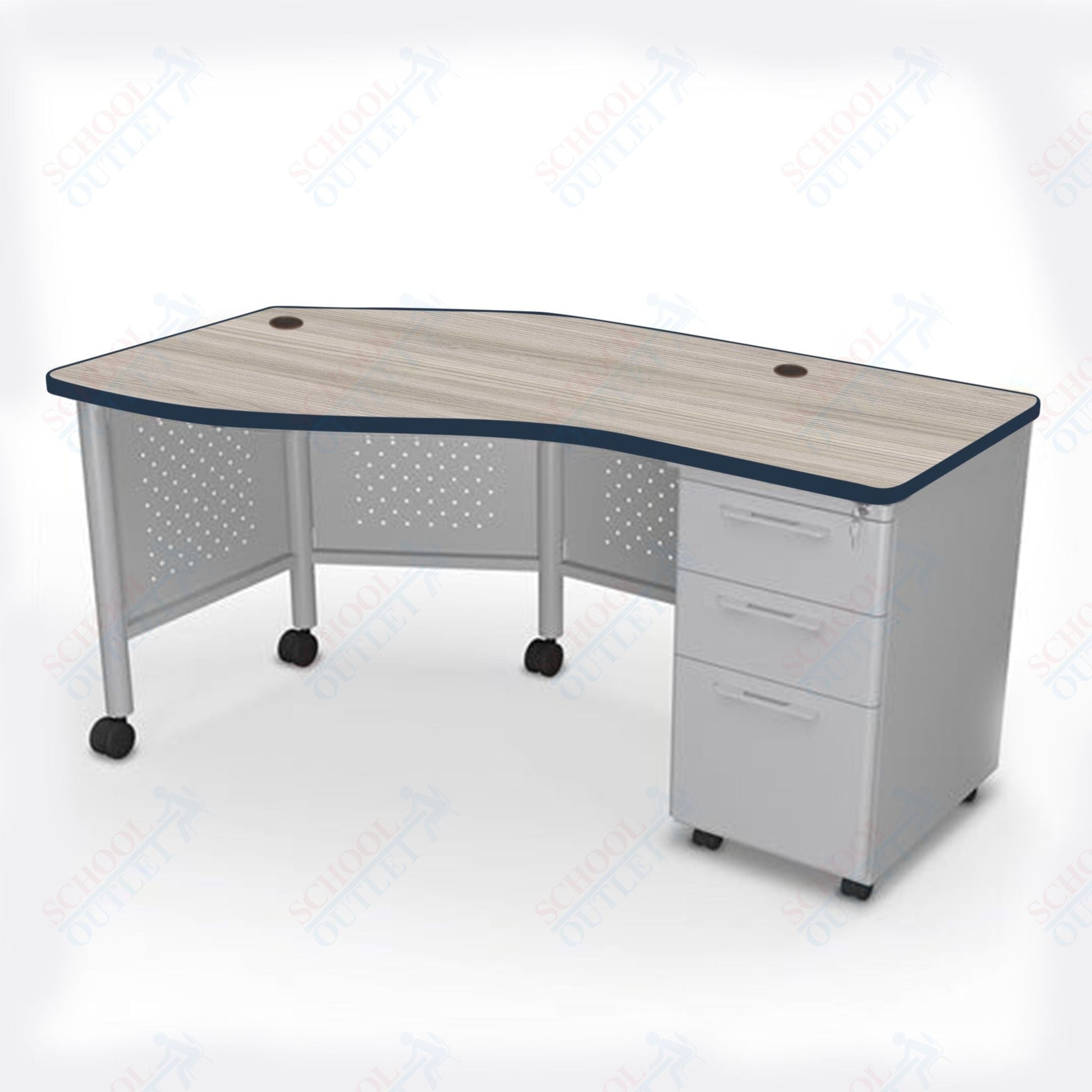 Mooreco 91785 Avid Modular Instructor Teacher's Desk 29.8"H x 60"W x 36.3"D - Right (Mooreco 91785) - SchoolOutlet