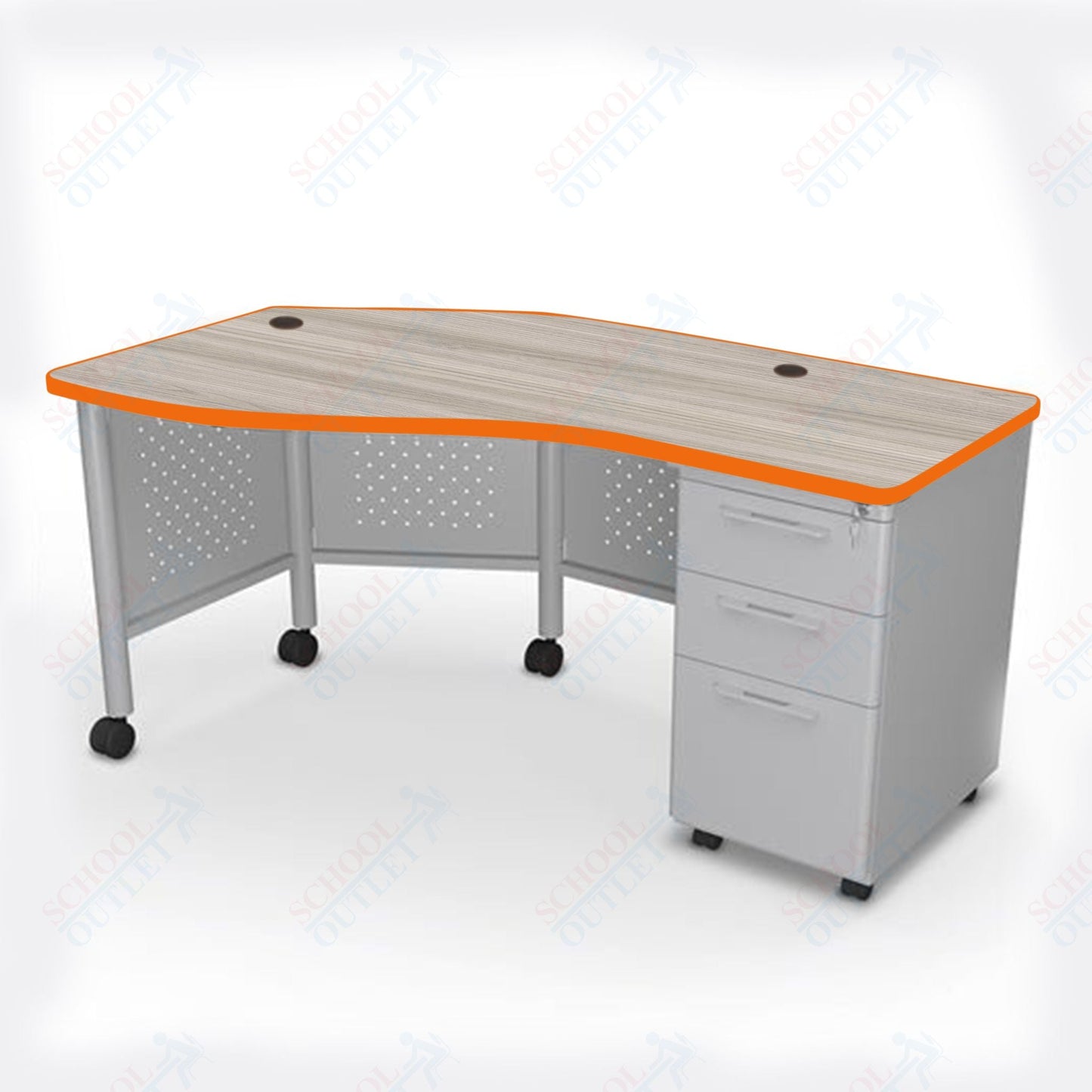 Mooreco 91785 Avid Modular Instructor Teacher's Desk 29.8"H x 60"W x 36.3"D - Right (Mooreco 91785) - SchoolOutlet