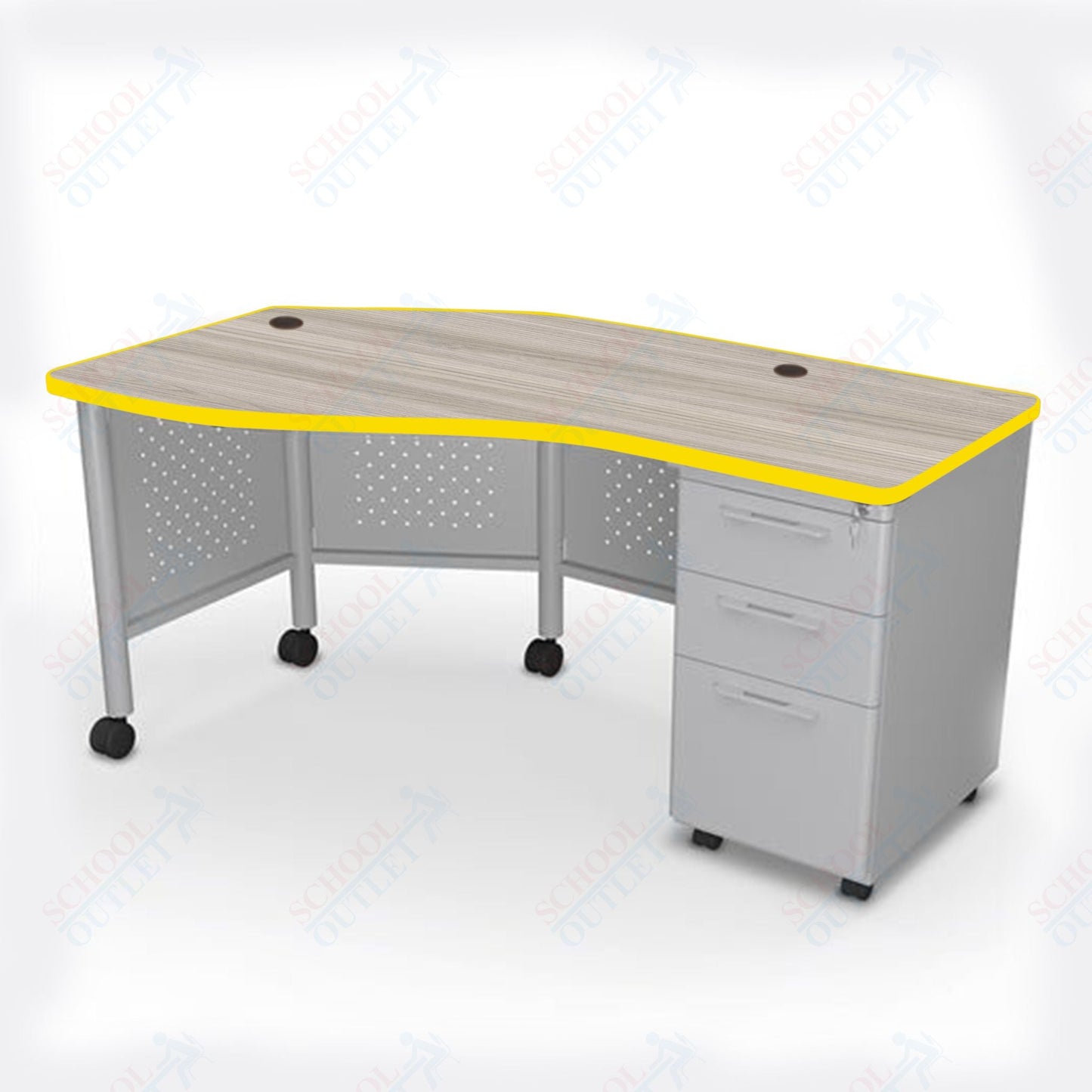 Mooreco 91785 Avid Modular Instructor Teacher's Desk 29.8"H x 60"W x 36.3"D - Right (Mooreco 91785) - SchoolOutlet