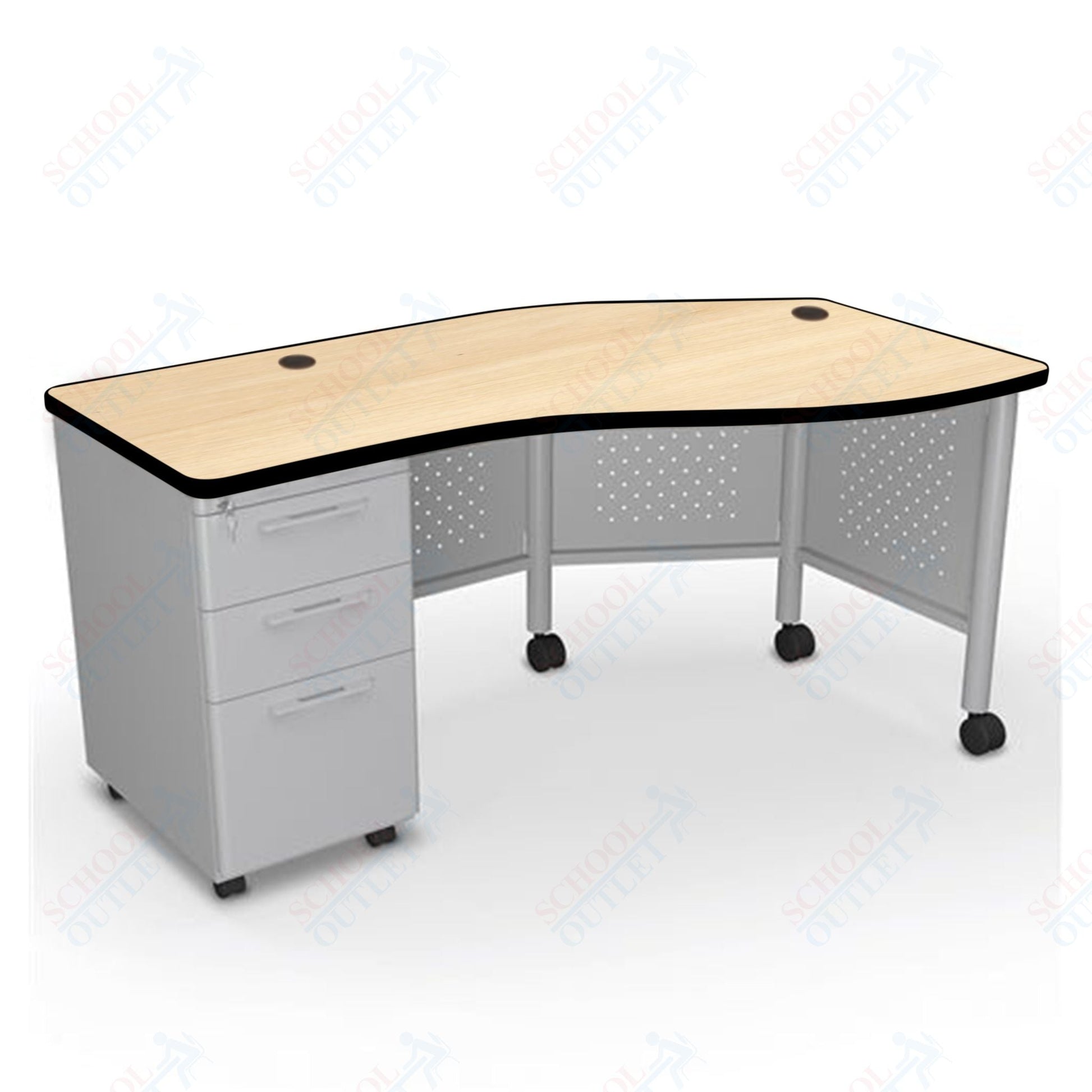 Mooreco 91786 Avid Modular Instructor Teacher's Desk 29.8"H x 60"W x 36.3"D - Left (Mooreco 91786) - SchoolOutlet