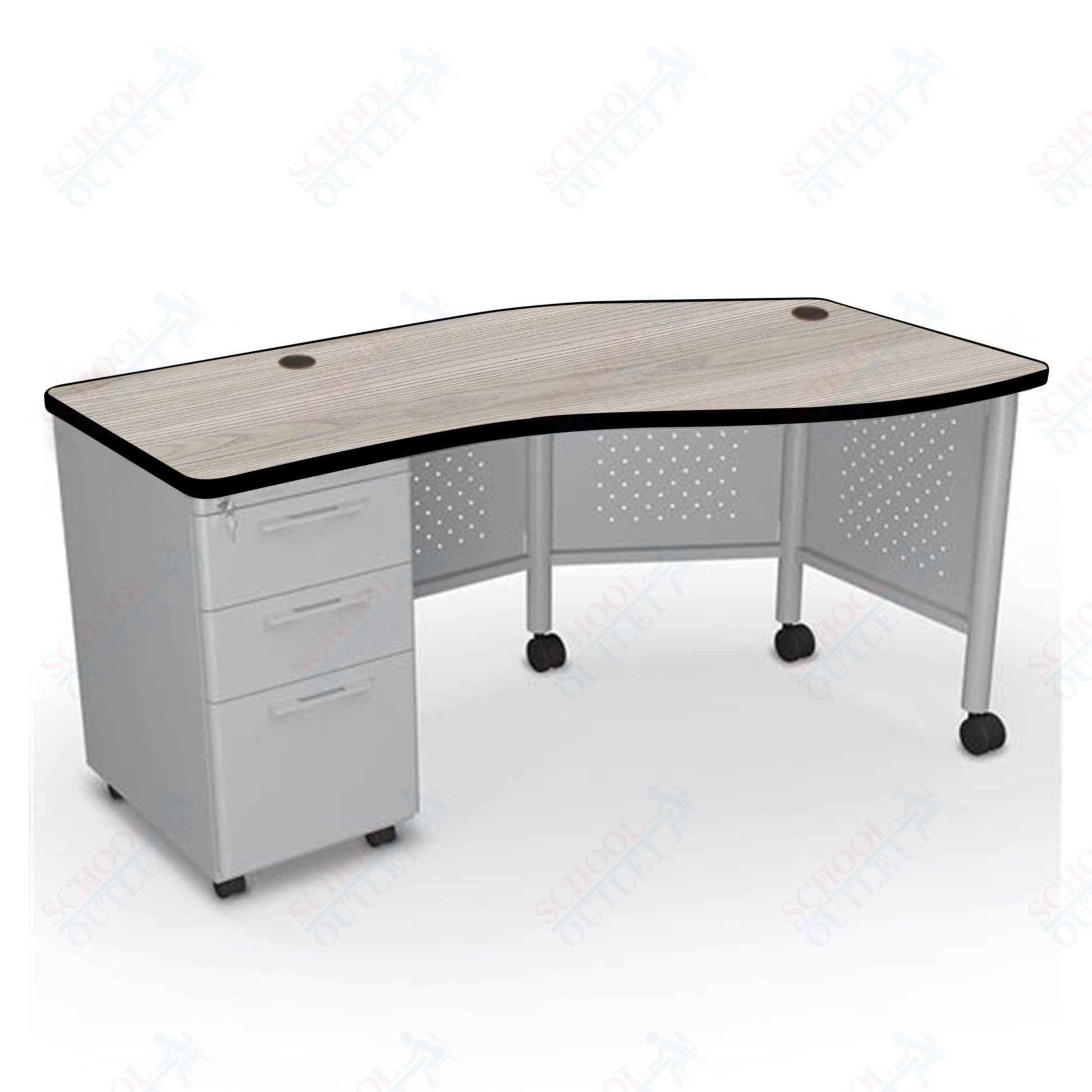 Mooreco 91786 Avid Modular Instructor Teacher's Desk 29.8"H x 60"W x 36.3"D - Left (Mooreco 91786) - SchoolOutlet