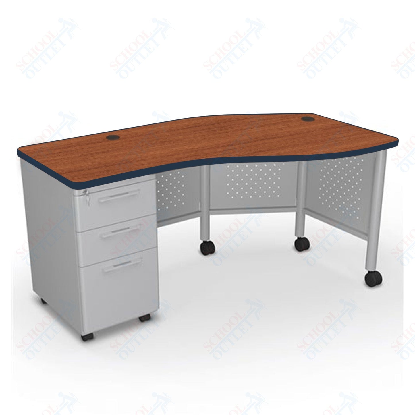 Mooreco 91786 Avid Modular Instructor Teacher's Desk 29.8"H x 60"W x 36.3"D - Left (Mooreco 91786) - SchoolOutlet