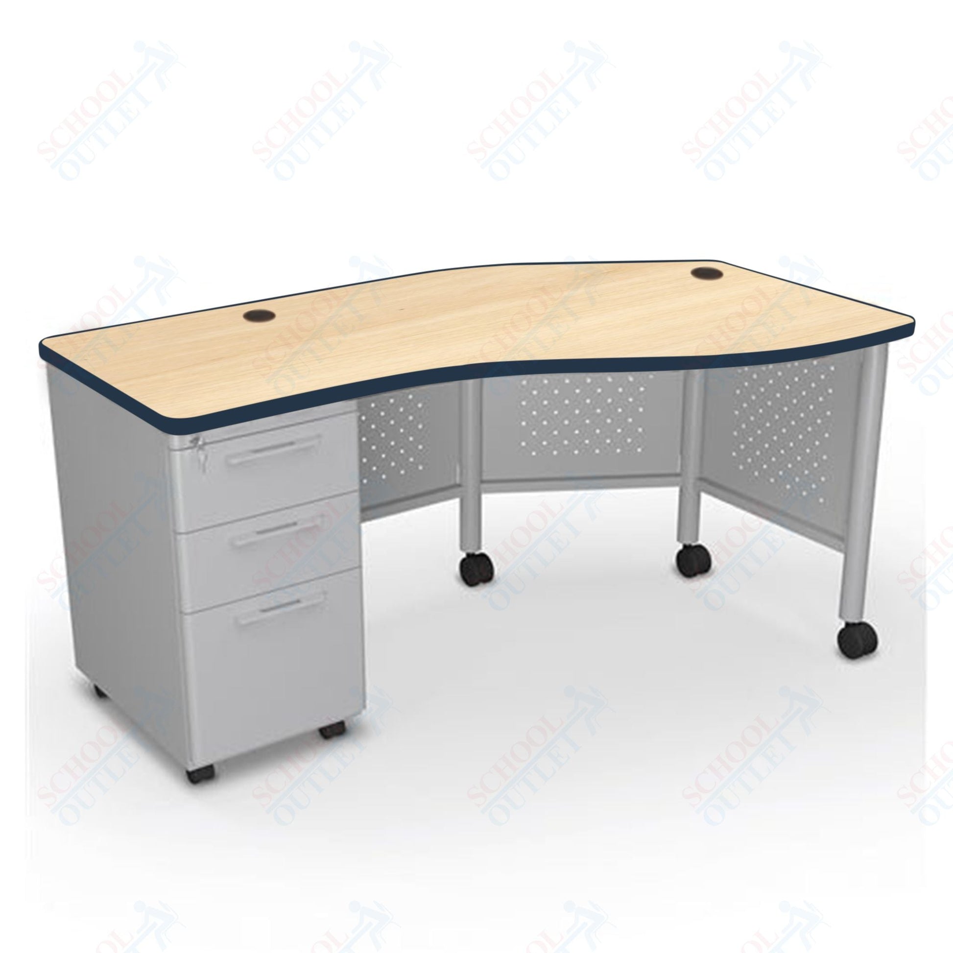 Mooreco 91786 Avid Modular Instructor Teacher's Desk 29.8"H x 60"W x 36.3"D - Left (Mooreco 91786) - SchoolOutlet