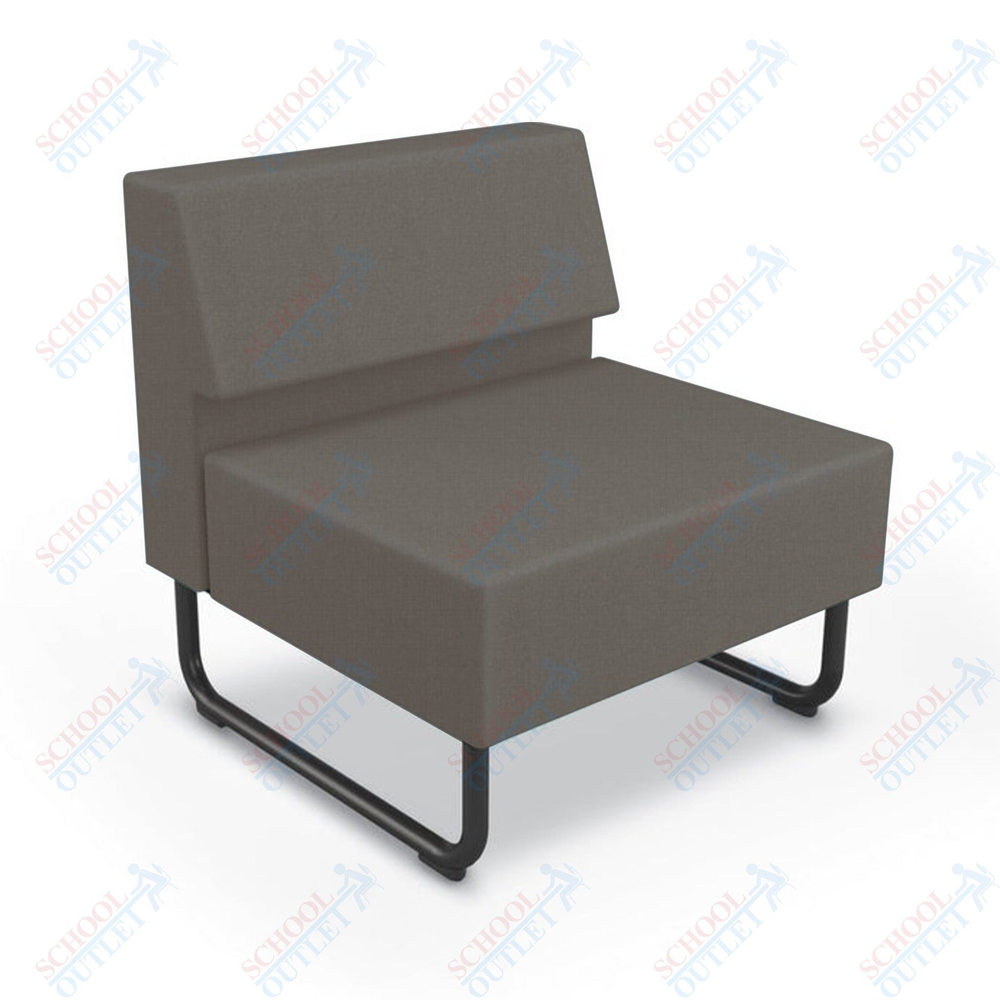 Mooreco Akt Soft Seating Lounge Chair - Armless - Grade 02 Fabric and Powder Coated Sled Legs - SchoolOutlet