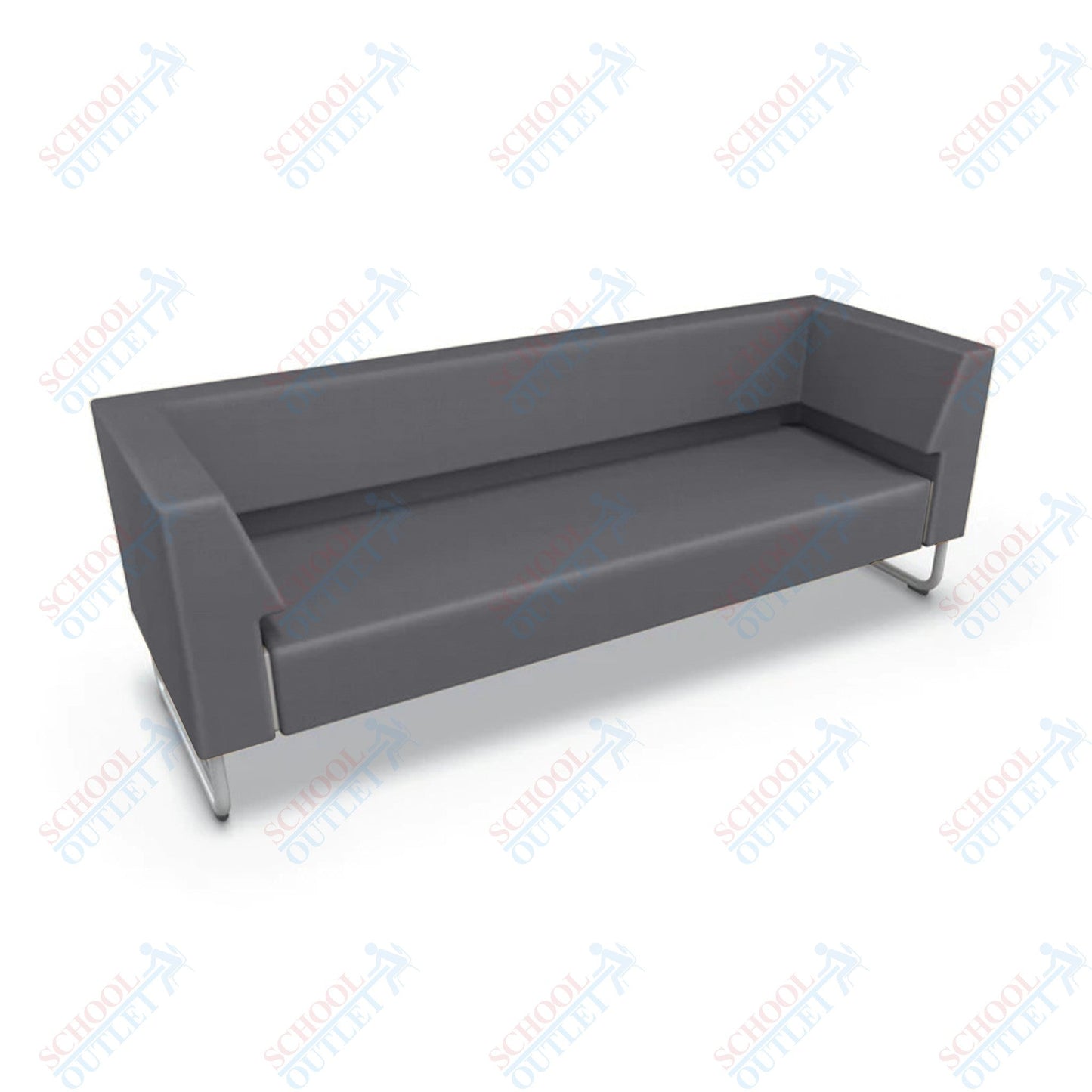 Mooreco Akt Soft Seating Lounge Sofa - Armless - Grade 02 Fabric and Powder Coated Sled Legs - SchoolOutlet