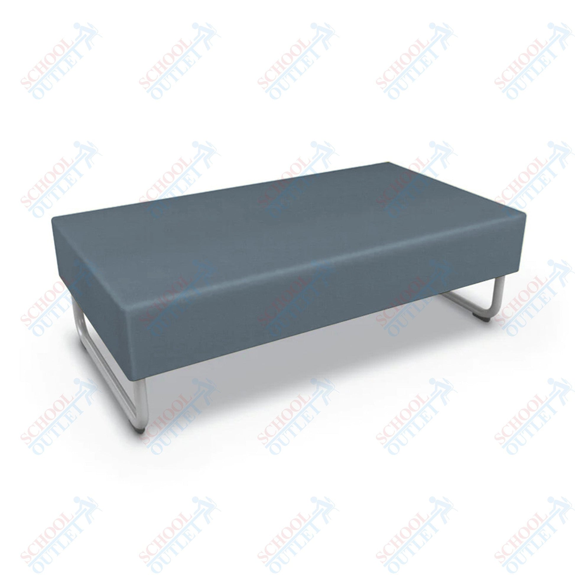 Mooreco Akt Soft Seating Lounge Loveseat Bench - Grade 02 Fabric and Powder Coated Sled Legs - SchoolOutlet
