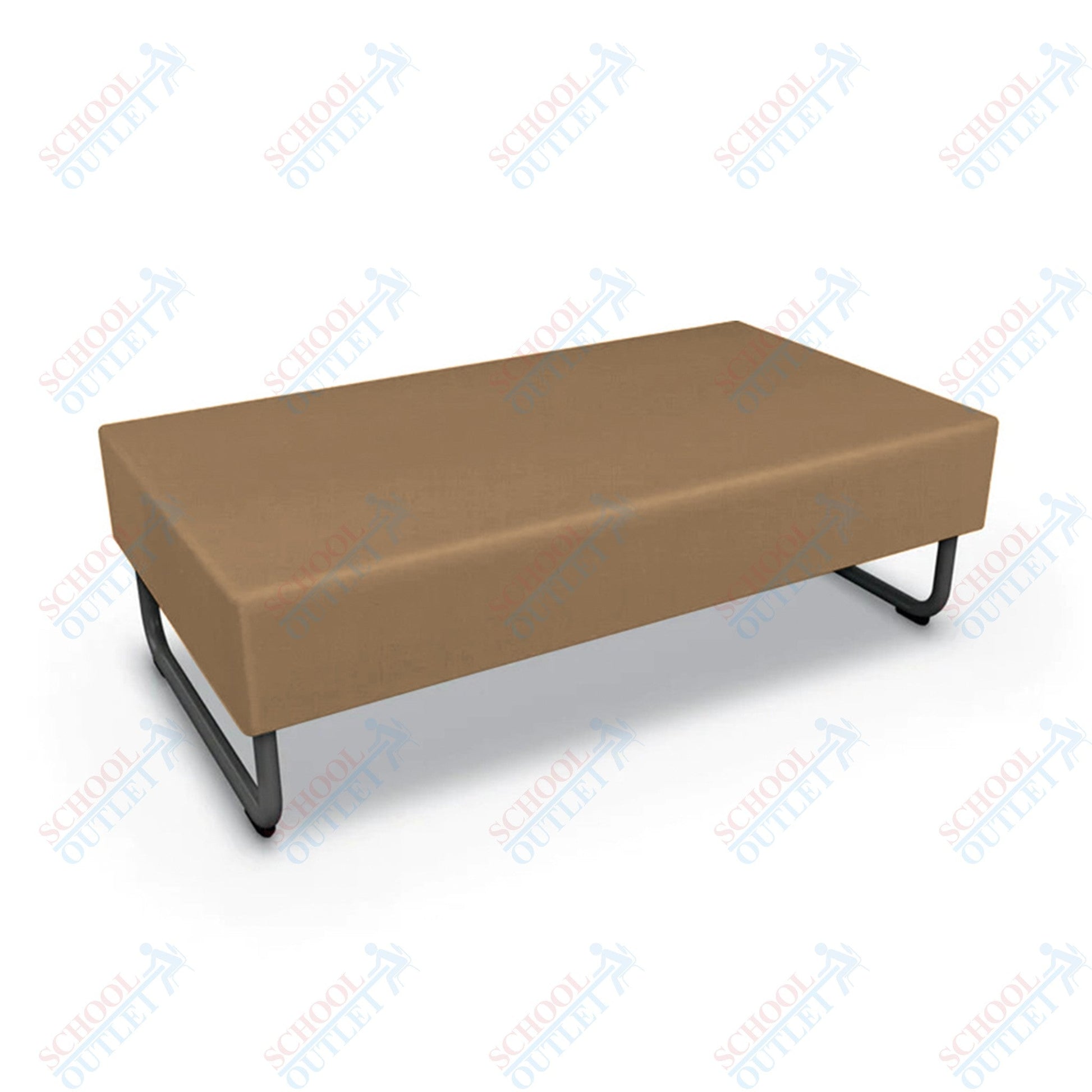Mooreco Akt Soft Seating Lounge Loveseat Bench - Grade 02 Fabric and Powder Coated Sled Legs - SchoolOutlet