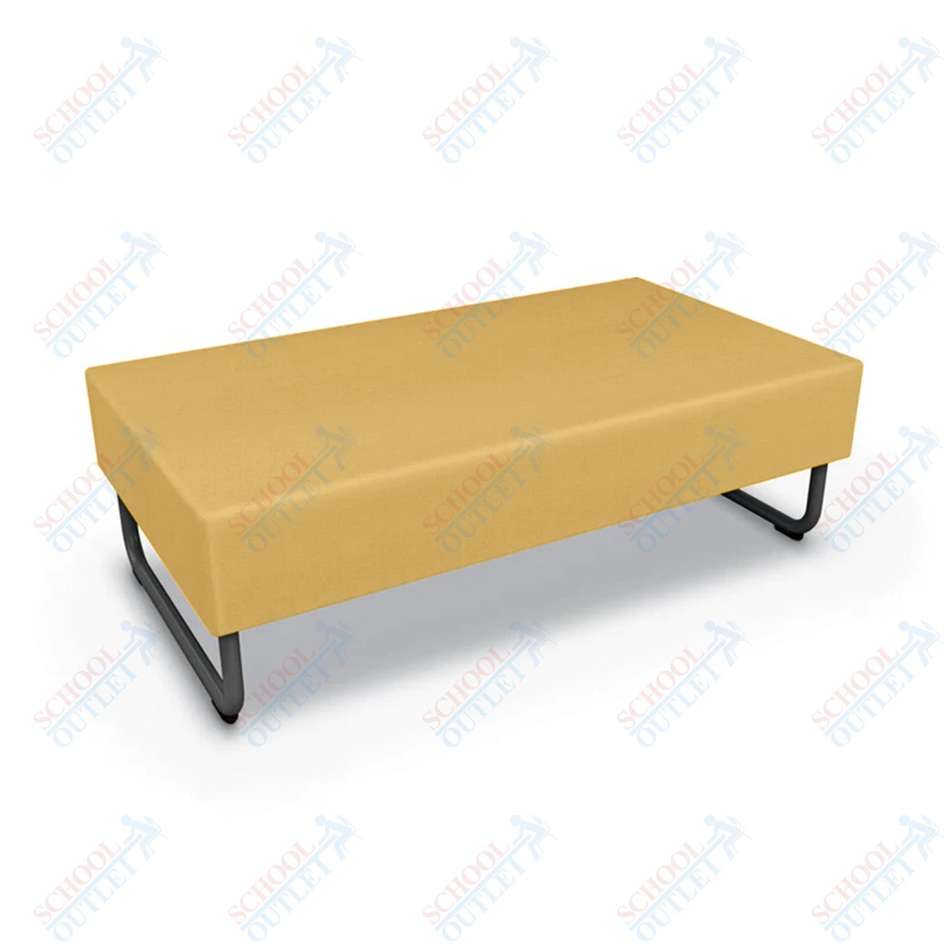 Mooreco Akt Soft Seating Lounge Loveseat Bench - Grade 02 Fabric and Powder Coated Sled Legs - SchoolOutlet