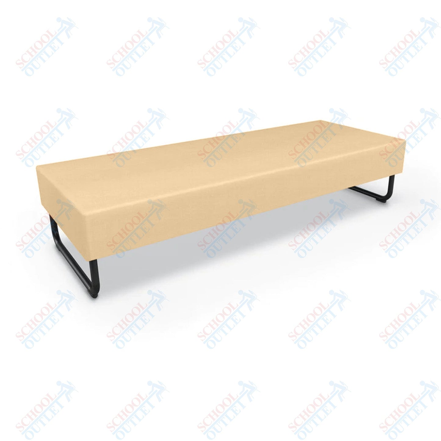Mooreco Akt Soft Seating Lounge Sofa Bench - Grade 02 Fabric and Powder Coated Sled Legs - SchoolOutlet