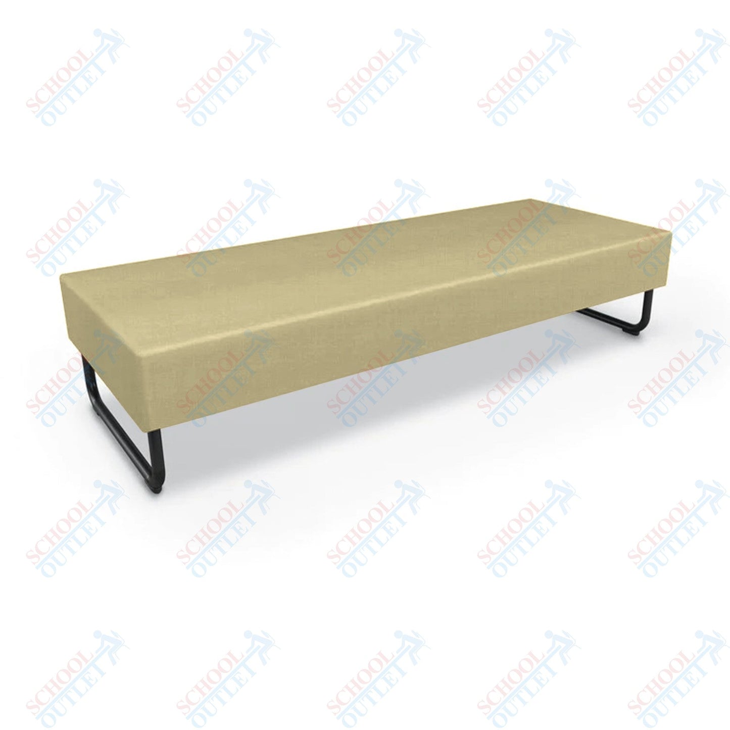 Mooreco Akt Soft Seating Lounge Sofa Bench - Grade 02 Fabric and Powder Coated Sled Legs - SchoolOutlet