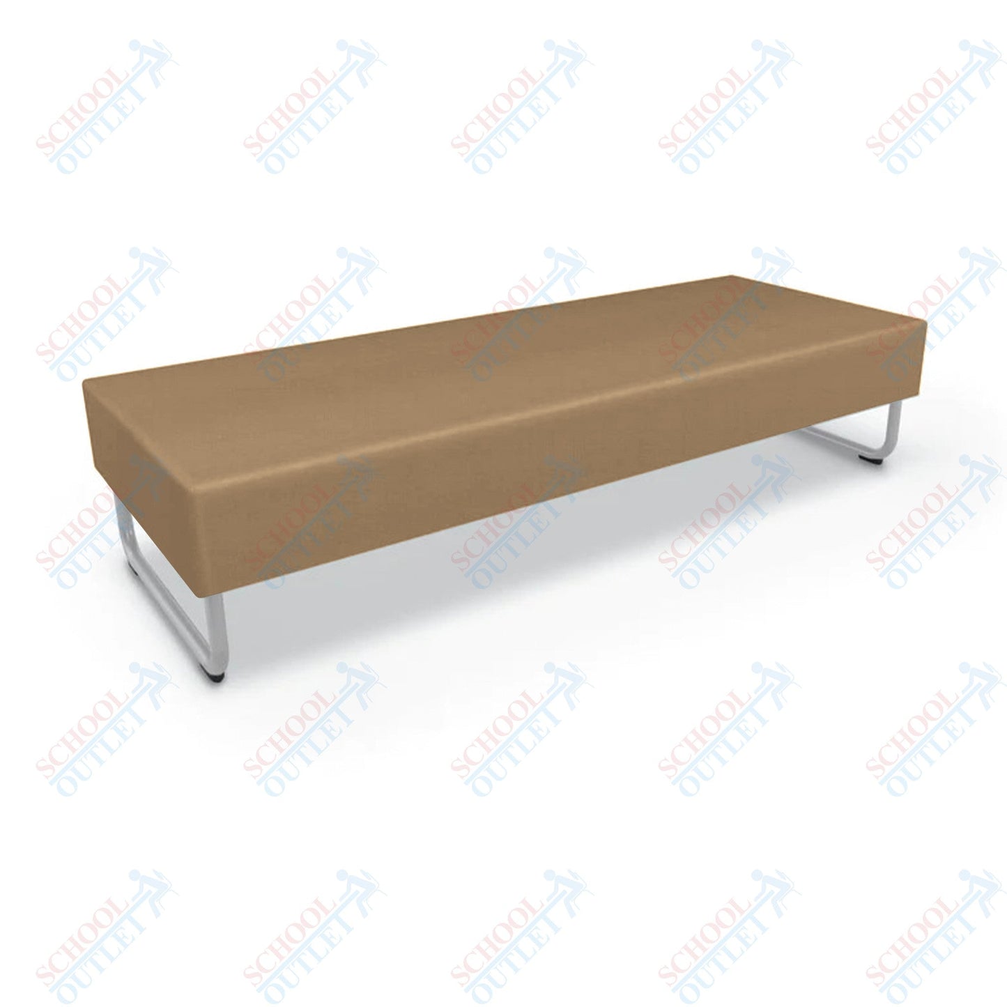 Mooreco Akt Soft Seating Lounge Sofa Bench - Grade 02 Fabric and Powder Coated Sled Legs - SchoolOutlet