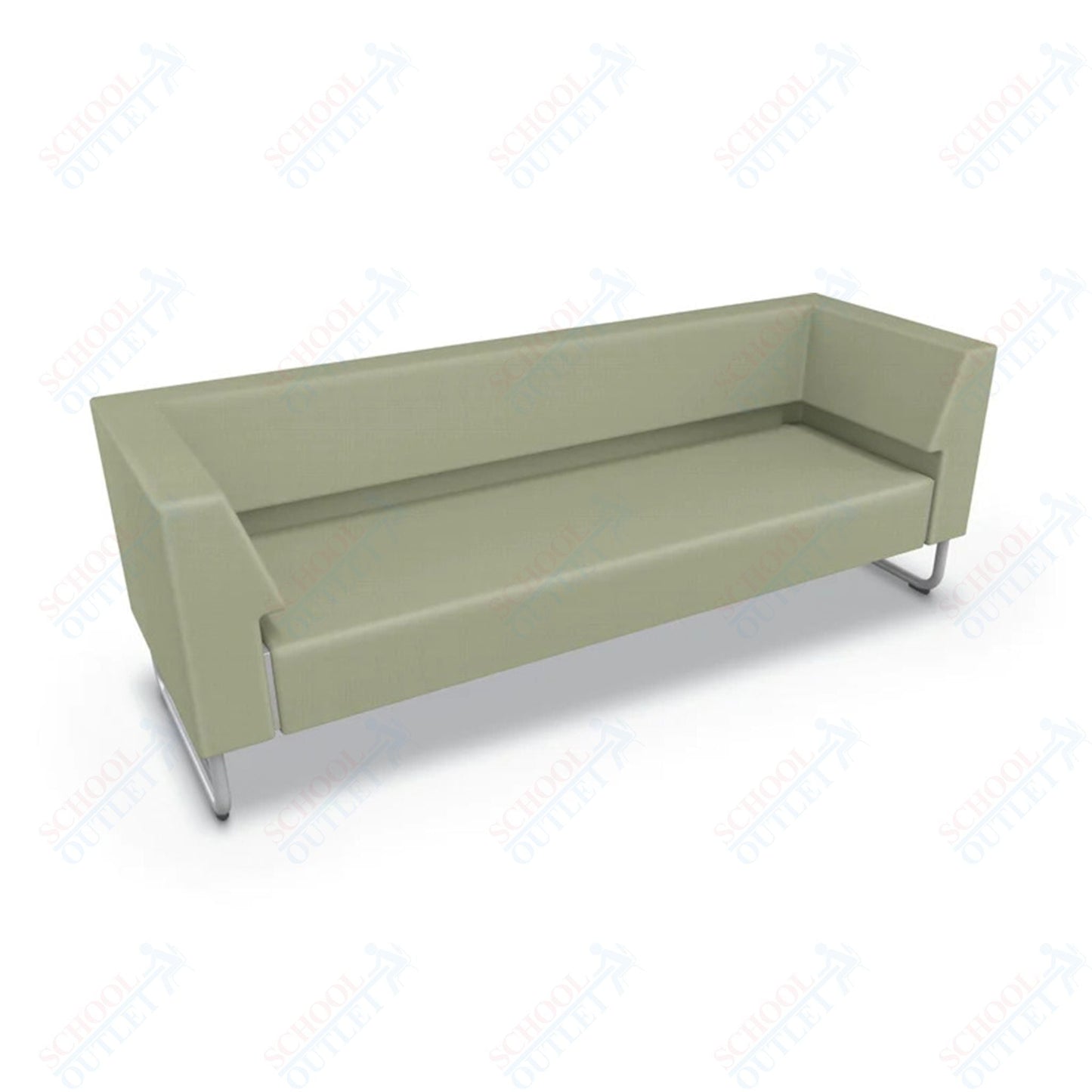 Mooreco Akt Soft Seating Lounge Sofa - Both Arms - Grade 02 Fabric and Powder Coated Sled Legs - SchoolOutlet