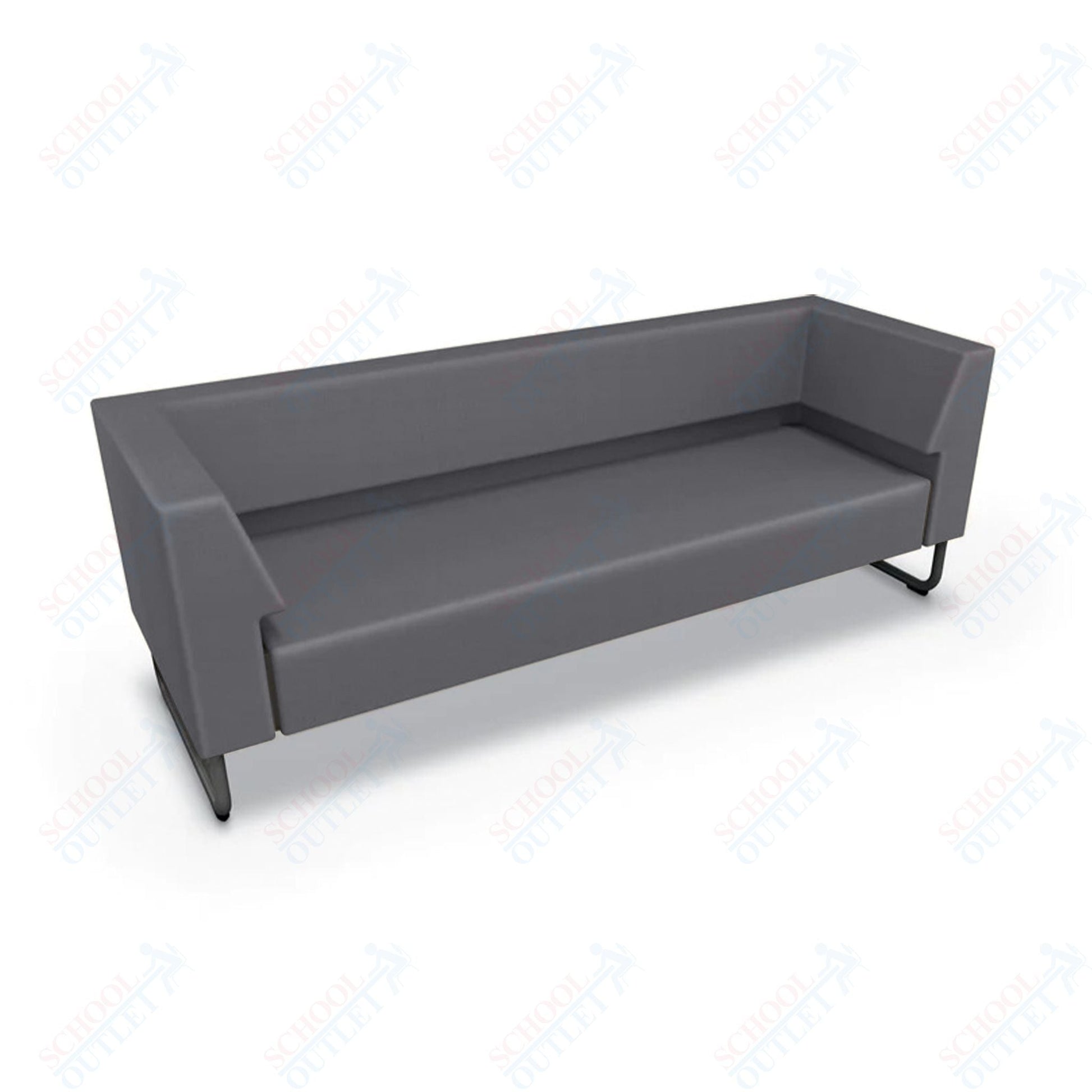 Mooreco Akt Soft Seating Lounge Sofa - Both Arms - Grade 02 Fabric and Powder Coated Sled Legs - SchoolOutlet