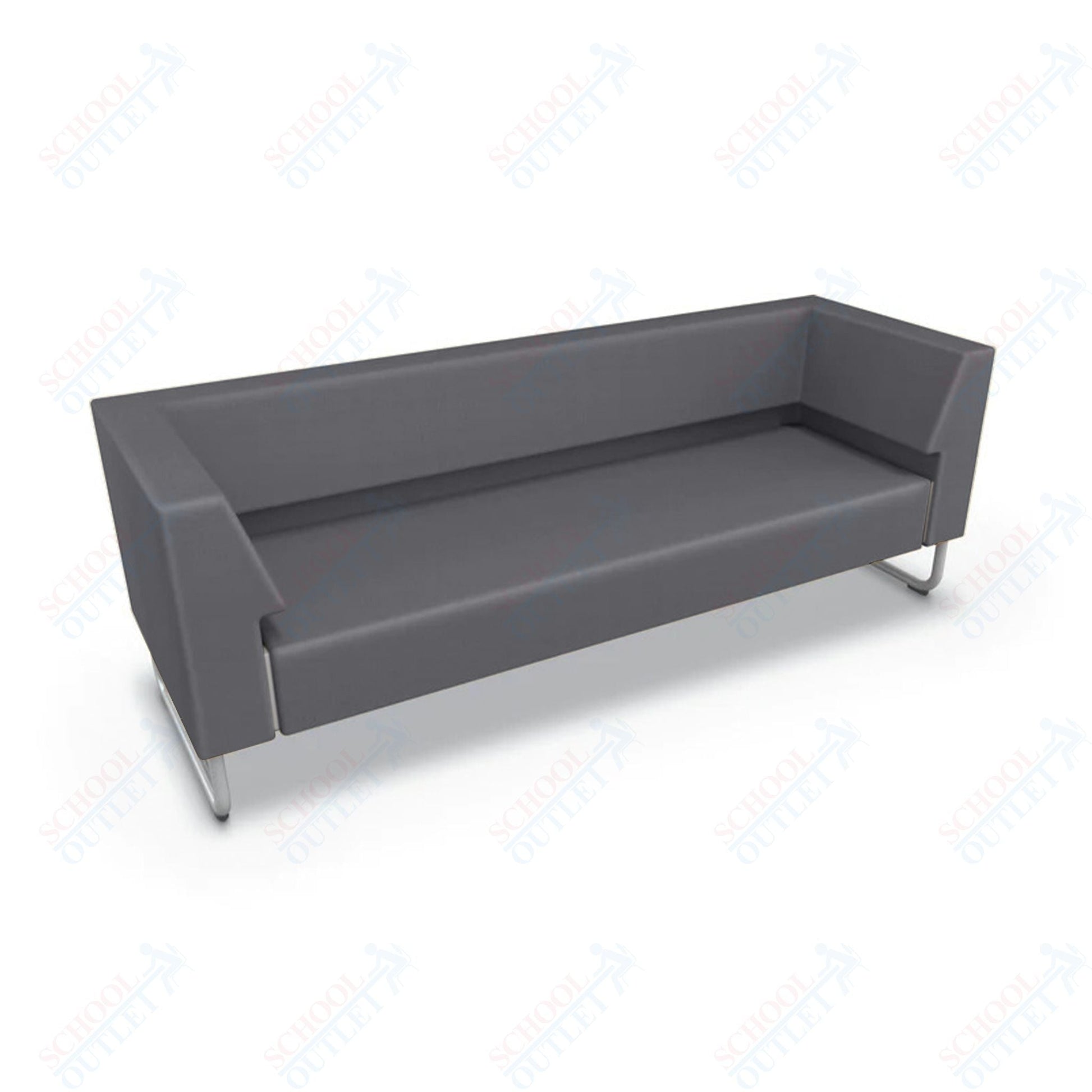 Mooreco Akt Soft Seating Lounge Sofa - Both Arms - Grade 02 Fabric and Powder Coated Sled Legs - SchoolOutlet